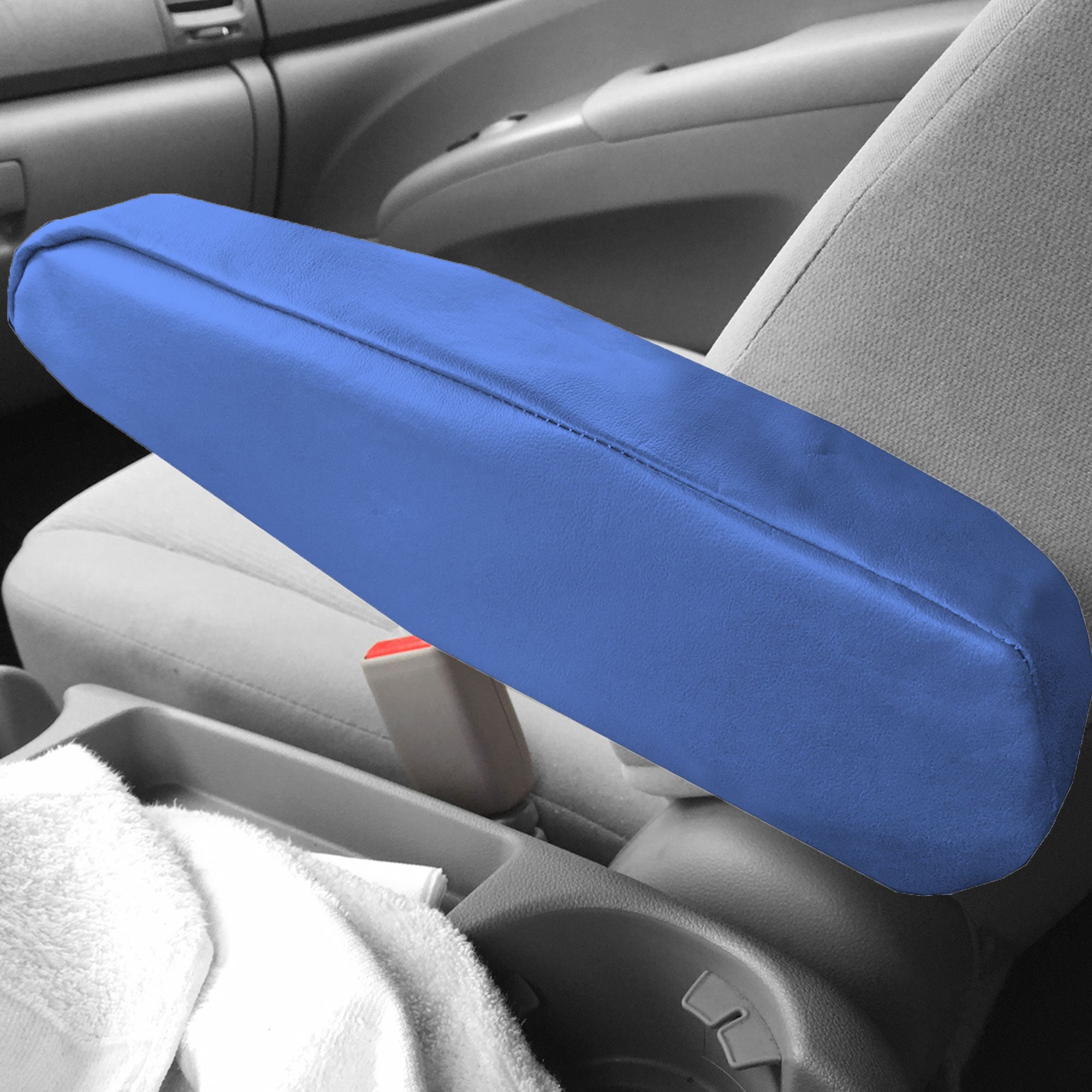 PU Leather Armrest Cover Blue