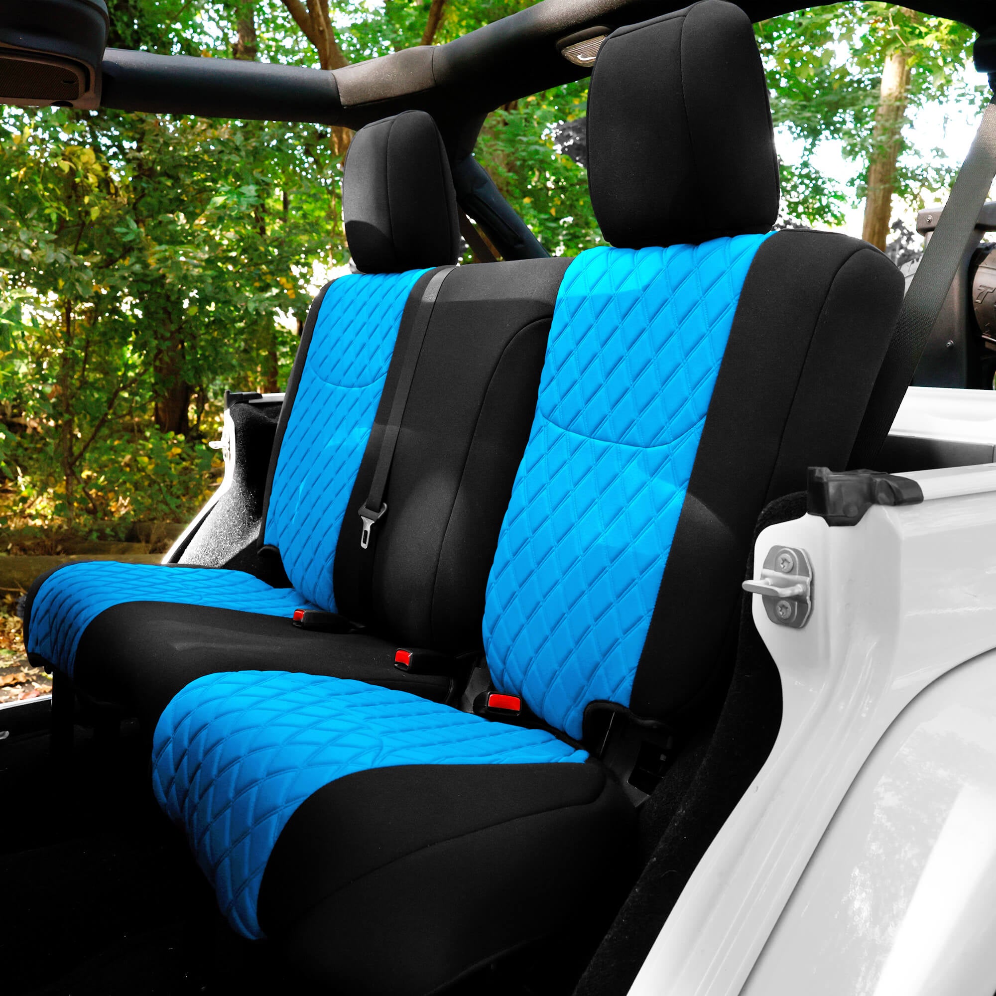 Jeep Wrangler JK 4-Door 2007-2017 -  Rear Set Seat Covers - Aqua Ultraflex Neoprene