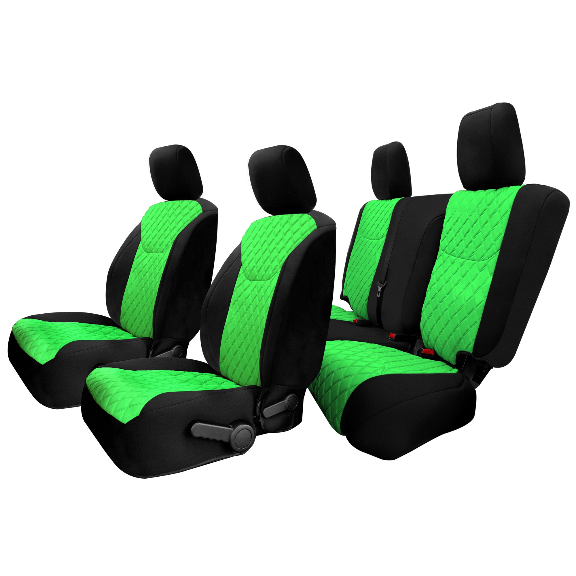 Jeep Wrangler JK 4-Door 2007-2017 -  Full Set Seat Covers - Green Ultraflex Neoprene