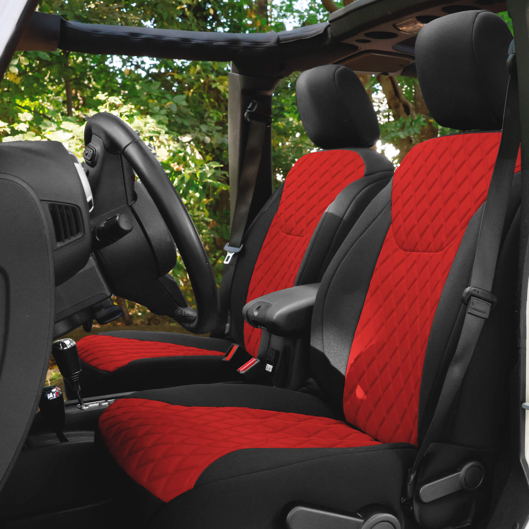 Jeep Wrangler JK 2007-2017 -  Front Set Seat Covers - Red Ultraflex Neoprene