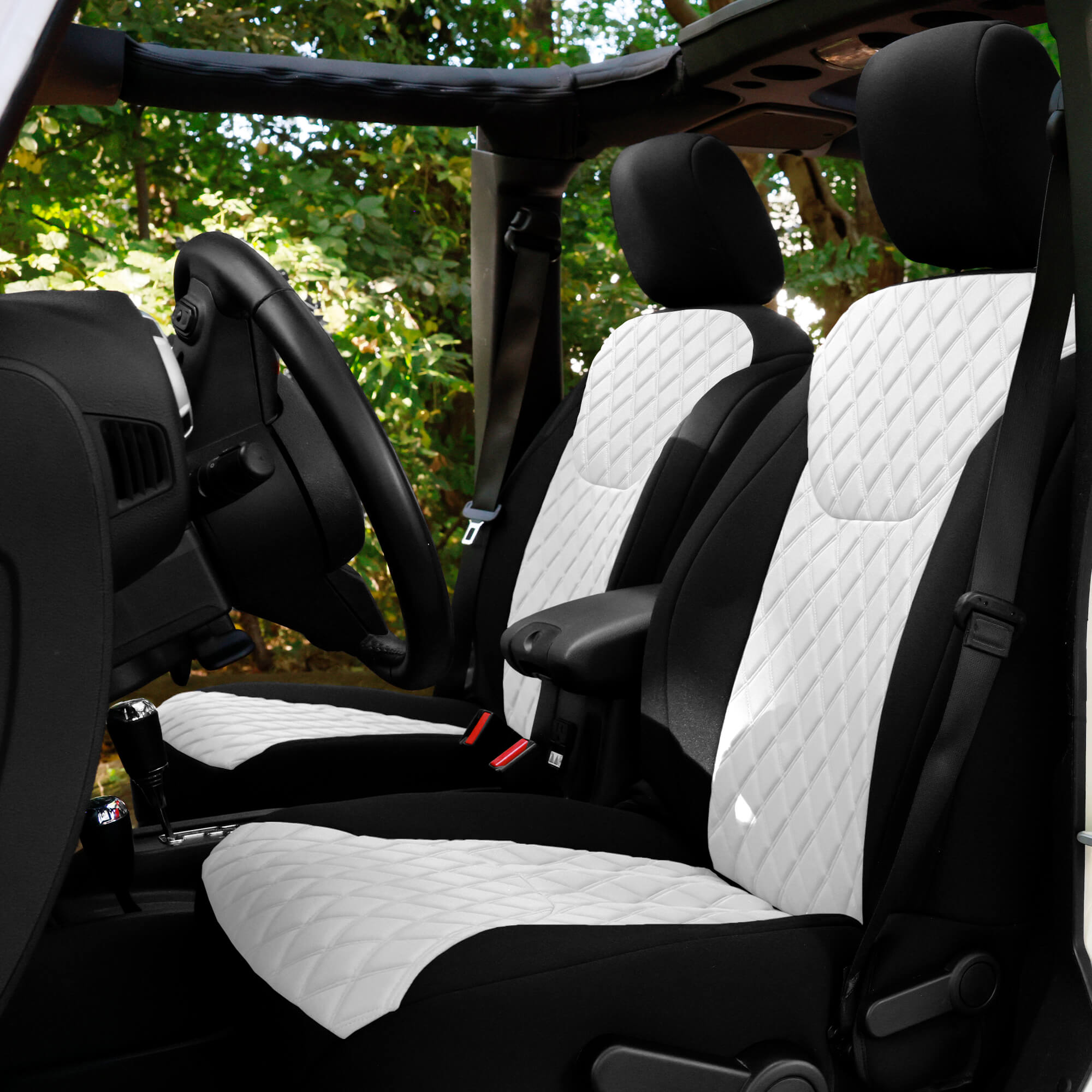 Jeep Wrangler JK 2007-2017 -   Front Set Seat Covers - White Ultraflex Neoprene