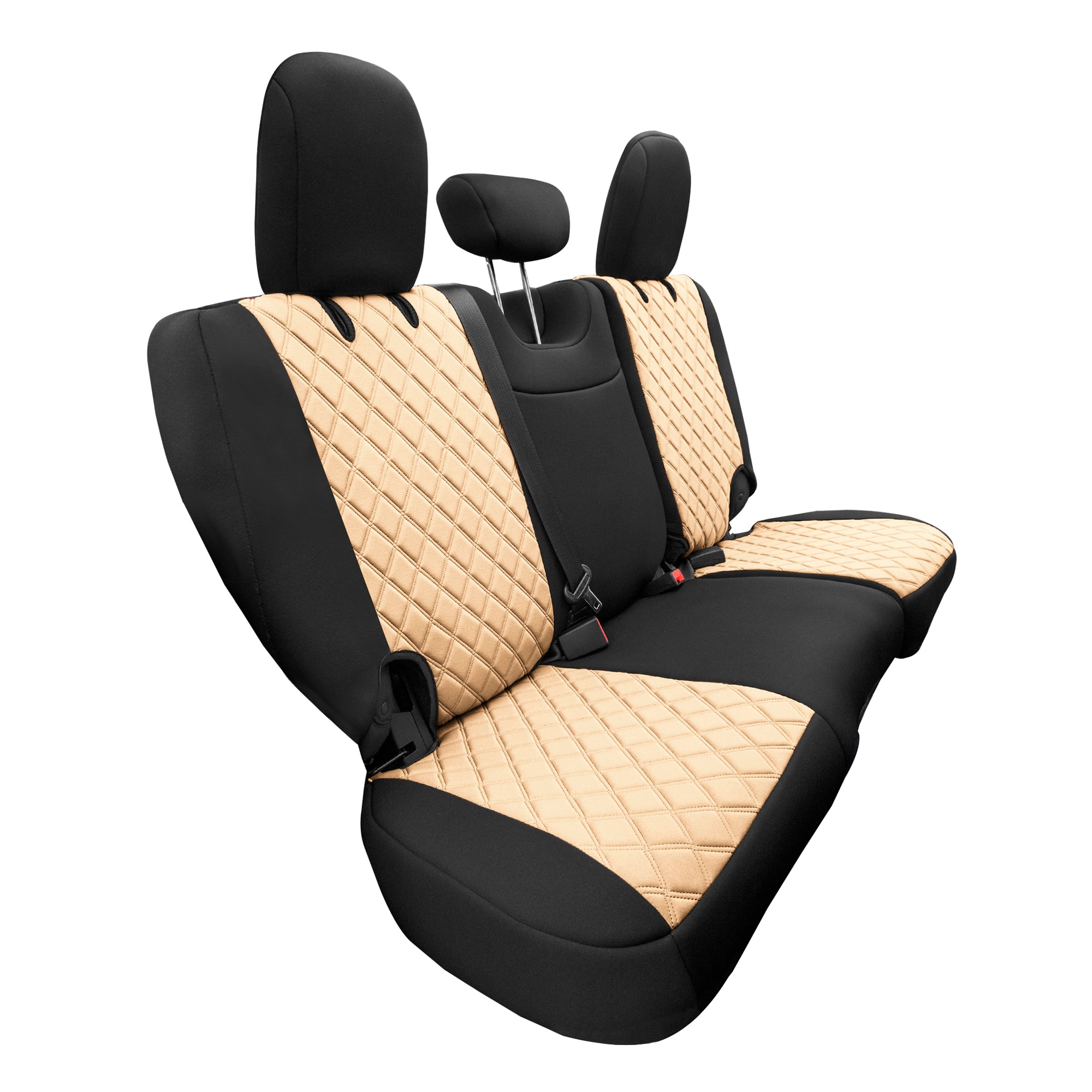 Jeep Wrangler JL 4-Door 2018-2023 -  Rear Set Seat Covers - Beige Ultraflex Neoprene