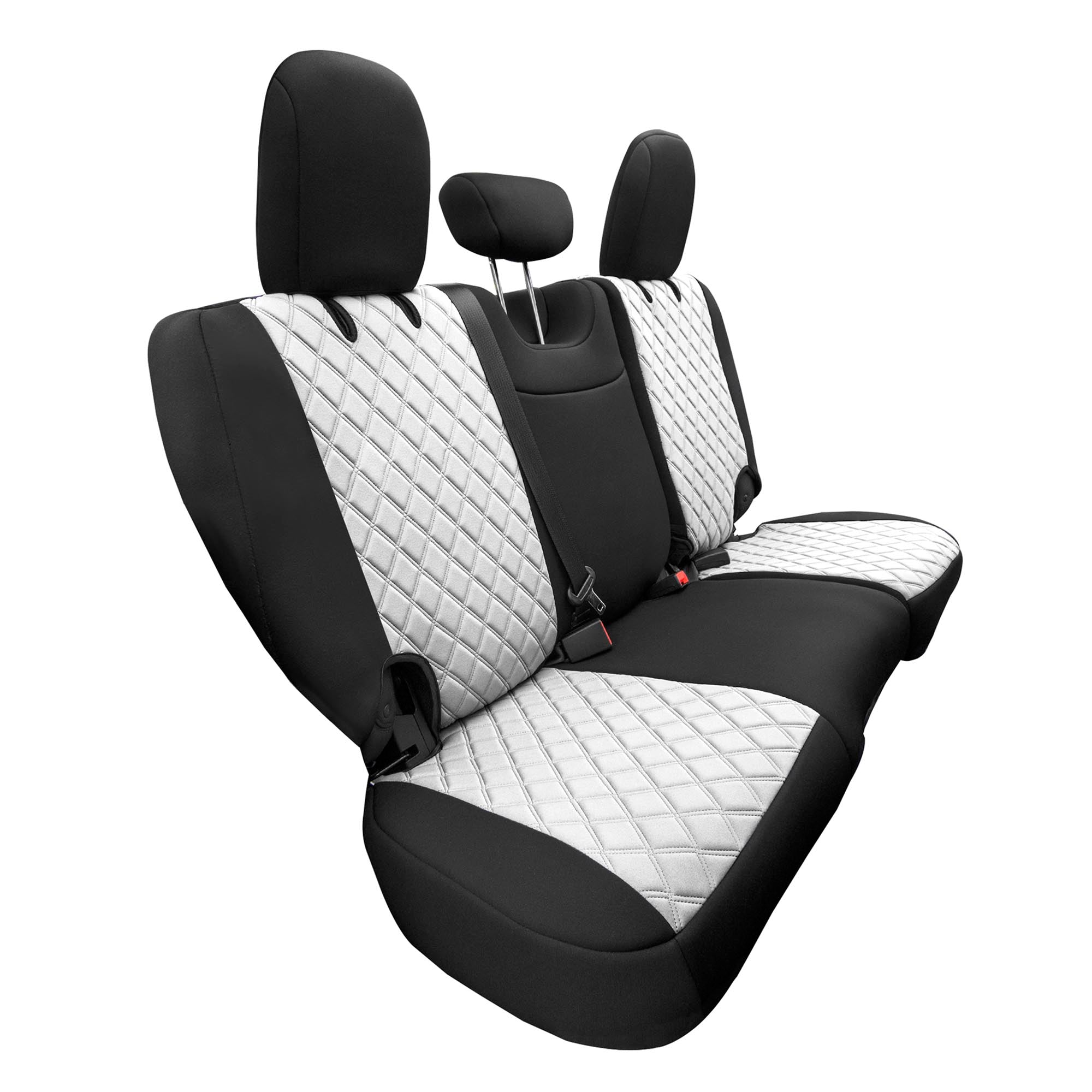 Jeep Wrangler JL 4-Door 2018-2024 -  Rear Set Seat Covers - White Ultraflex Neoprene