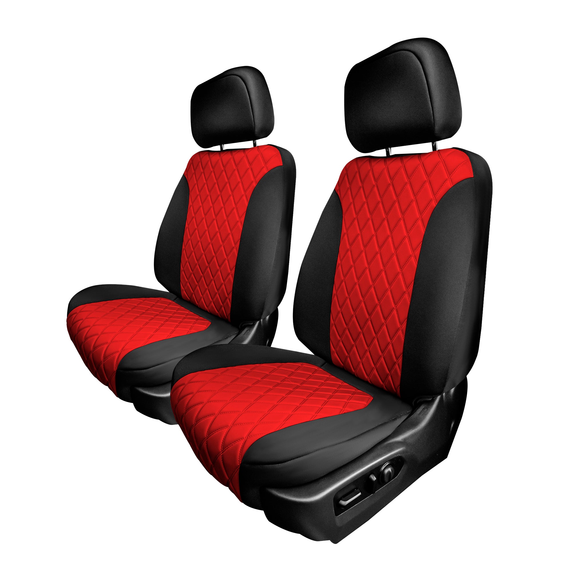 GMC Sierra 1500 2500HD 3500HD SLE Base  2019-2023 -  Front Set Seat Covers - Red Ultraflex Neoprene