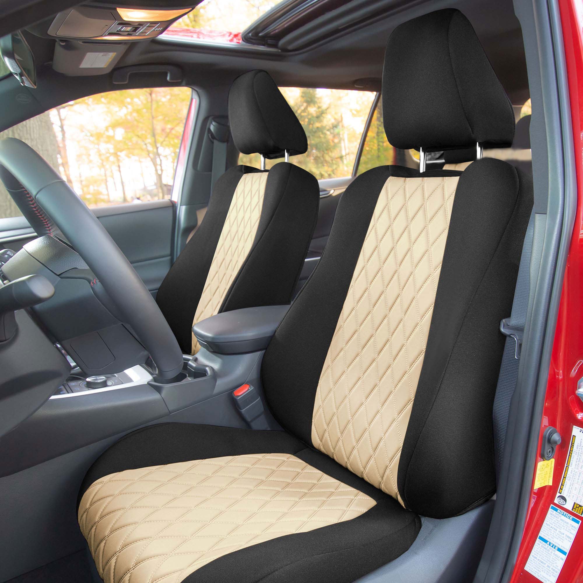 Toyota Rav4 LE | XLE | Limited 2019-2024  - Front Set Seat Covers - Beige Ultraflex Neoprene