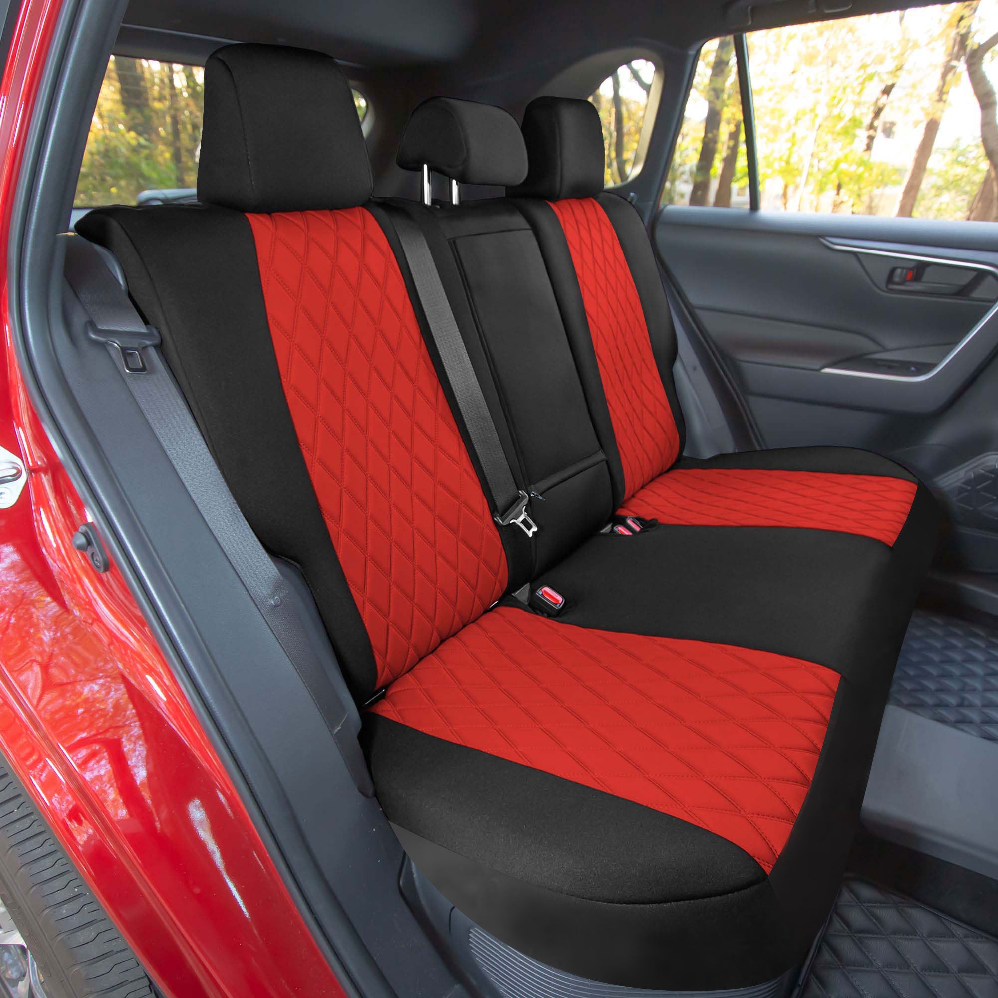 Toyota Rav4 LE | XLE | Limited 2019-2024  - Full Set Seat Covers - Red Ultraflex Neoprene