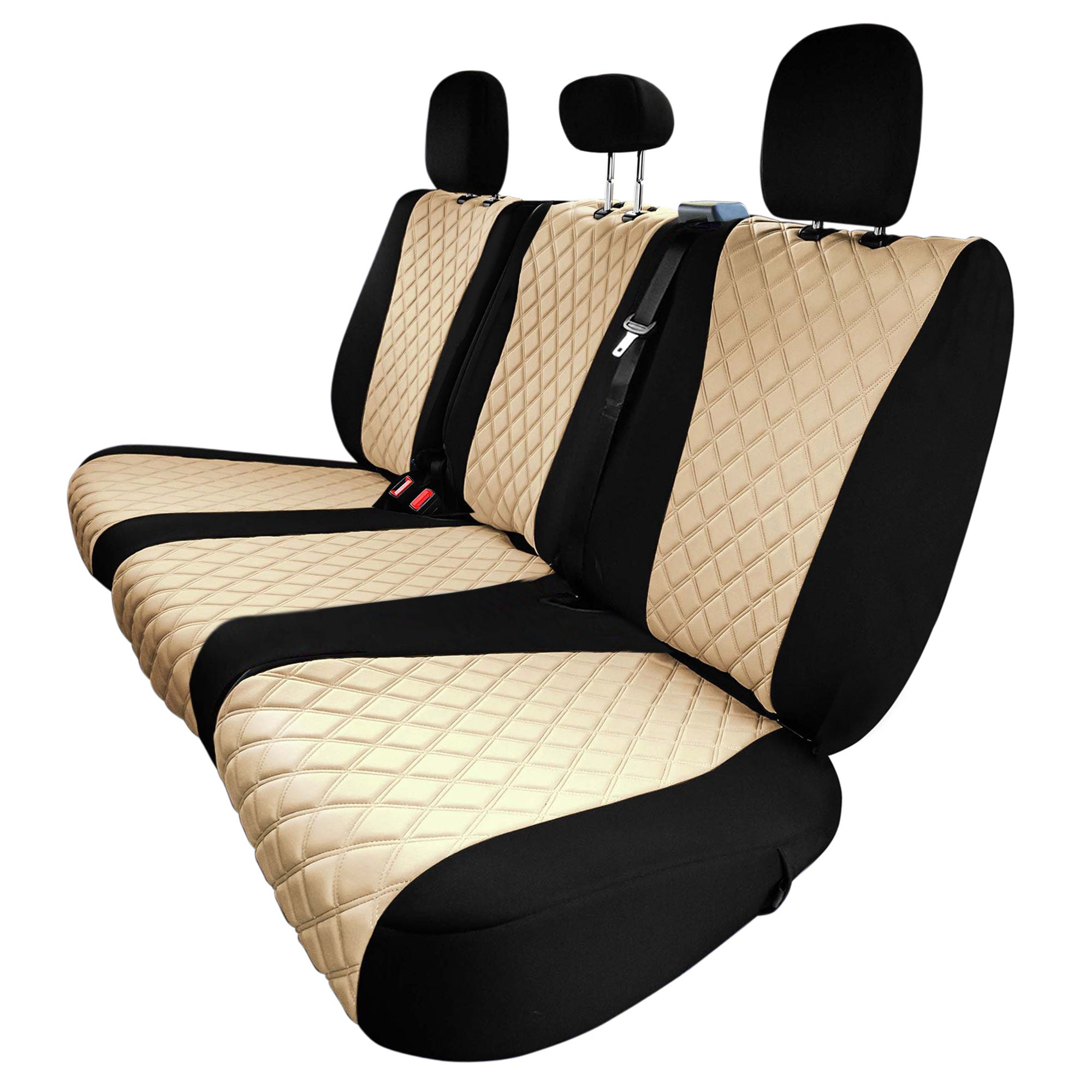 Ford F-150 2015-2024  - Ford F-250 F-350 F-450 2017-2022 - Rear Set Seat Covers - Beige Ultraflex Neoprene