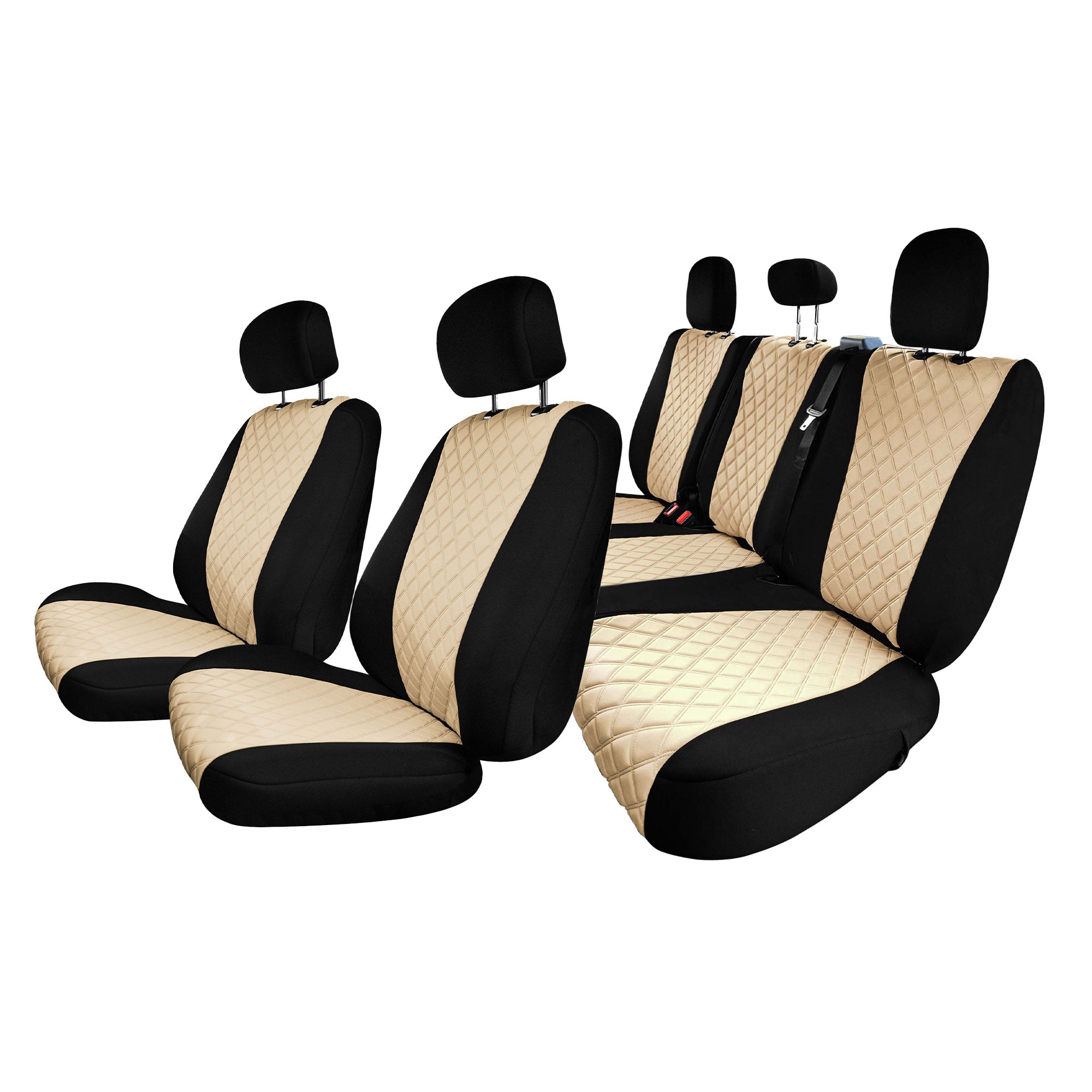 Ford F-150 2015-2024  - Ford F-250 F-350 F-450 2017-2022 - Full Set Seat Covers - Beige Ultraflex Neoprene