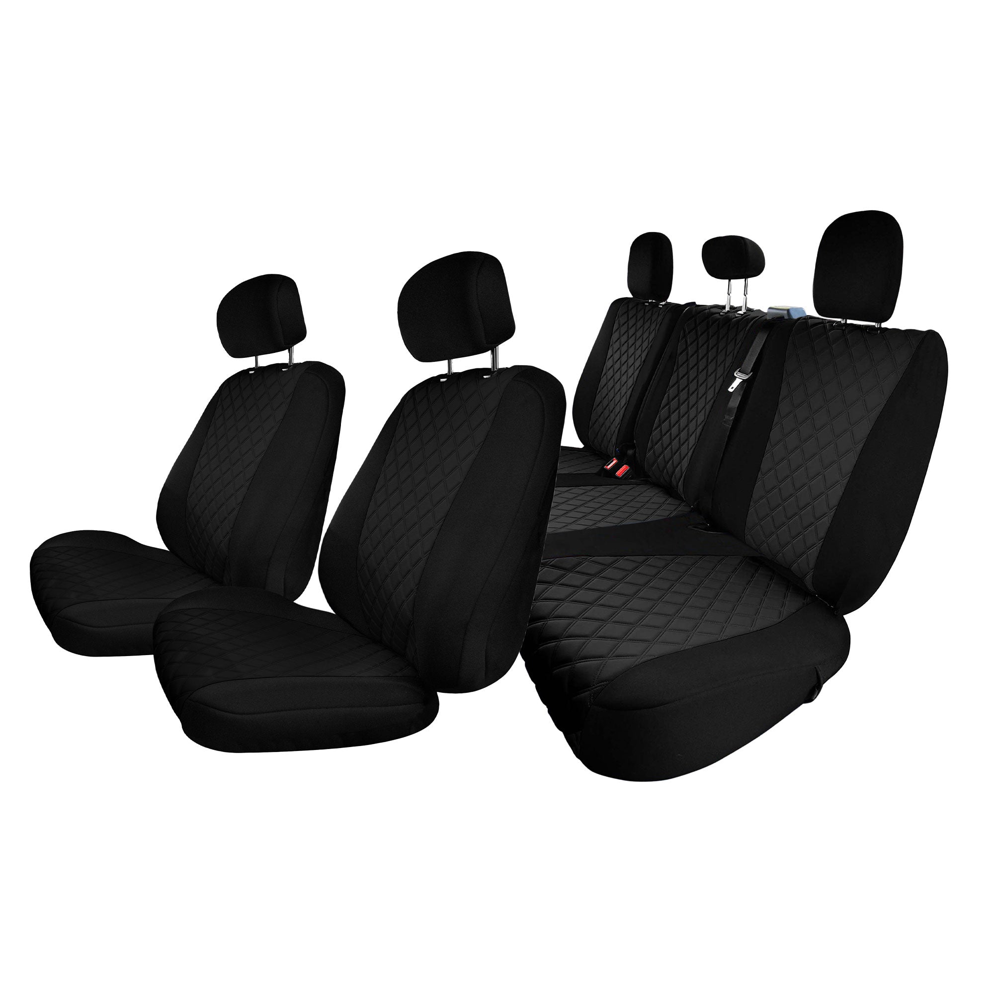 Ford F-150 2015-2024  - Ford F-250 F-350 F-450 2017-2022 - Full Set Seat Covers - Black Ultraflex Neoprene