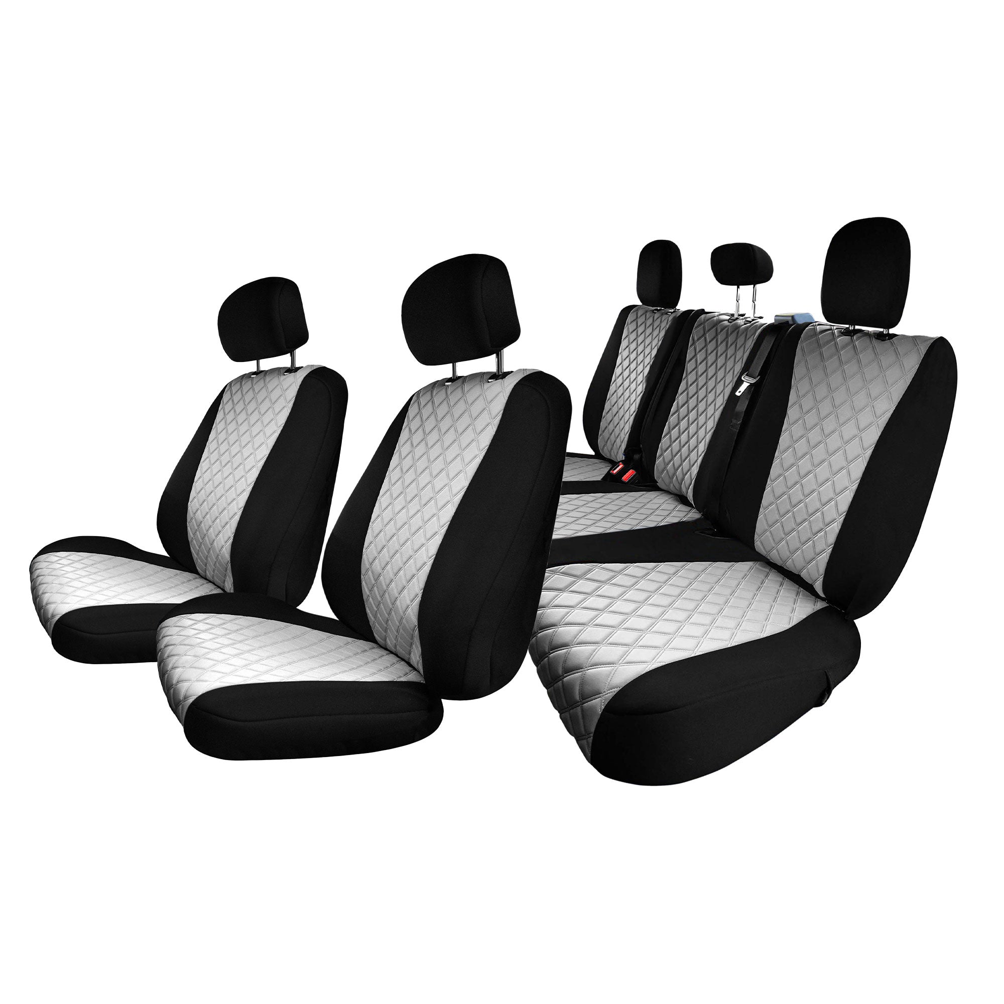 Ford F-150 2015-2024  - Ford F-250 F-350 F-450 2017-2022 - Full Set Seat Covers - Gray Ultraflex Neoprene