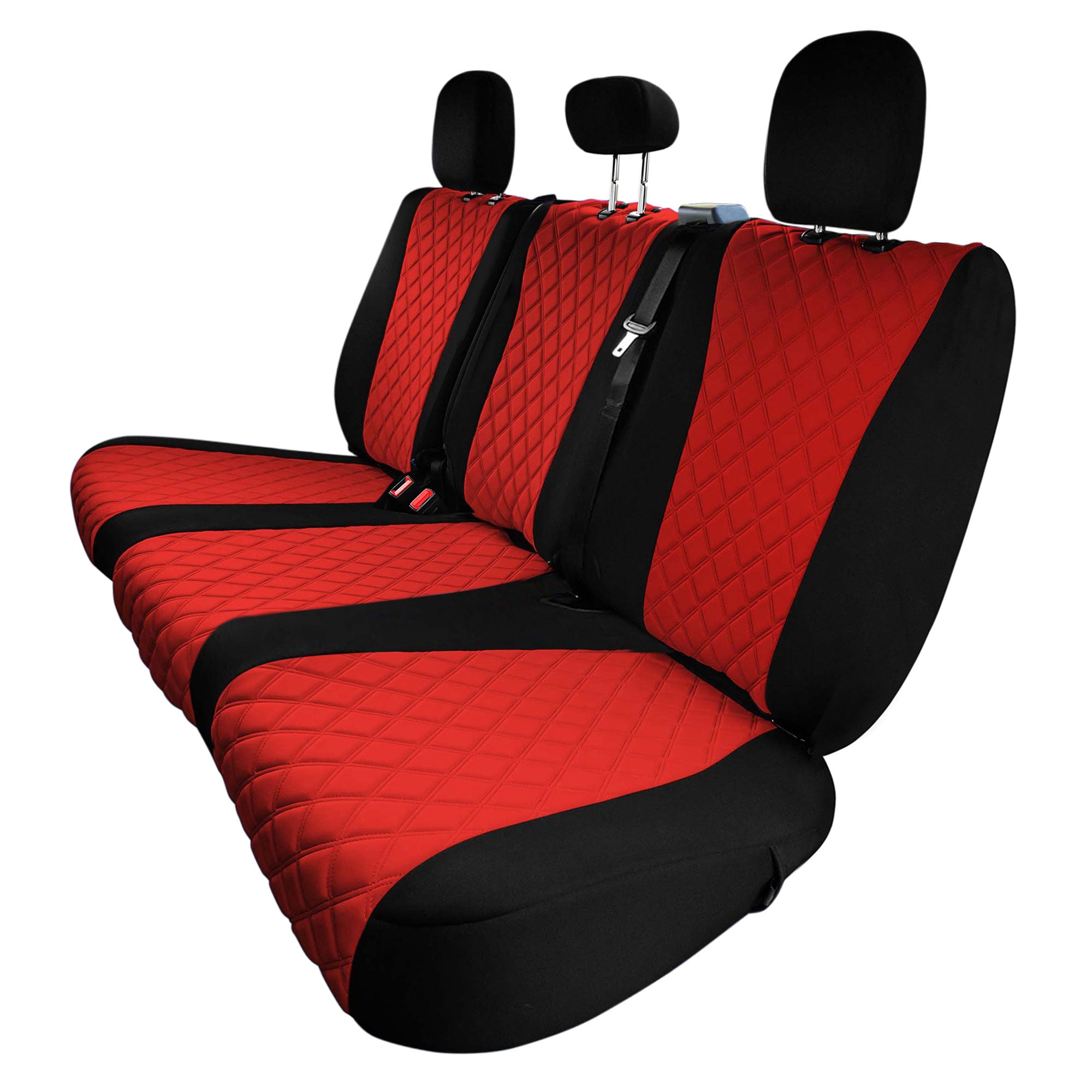 Ford F-150 2015-2024  - Ford F-250 F-350 F-450 2017-2022 - Rear Set Seat Covers - Red Ultraflex Neoprene