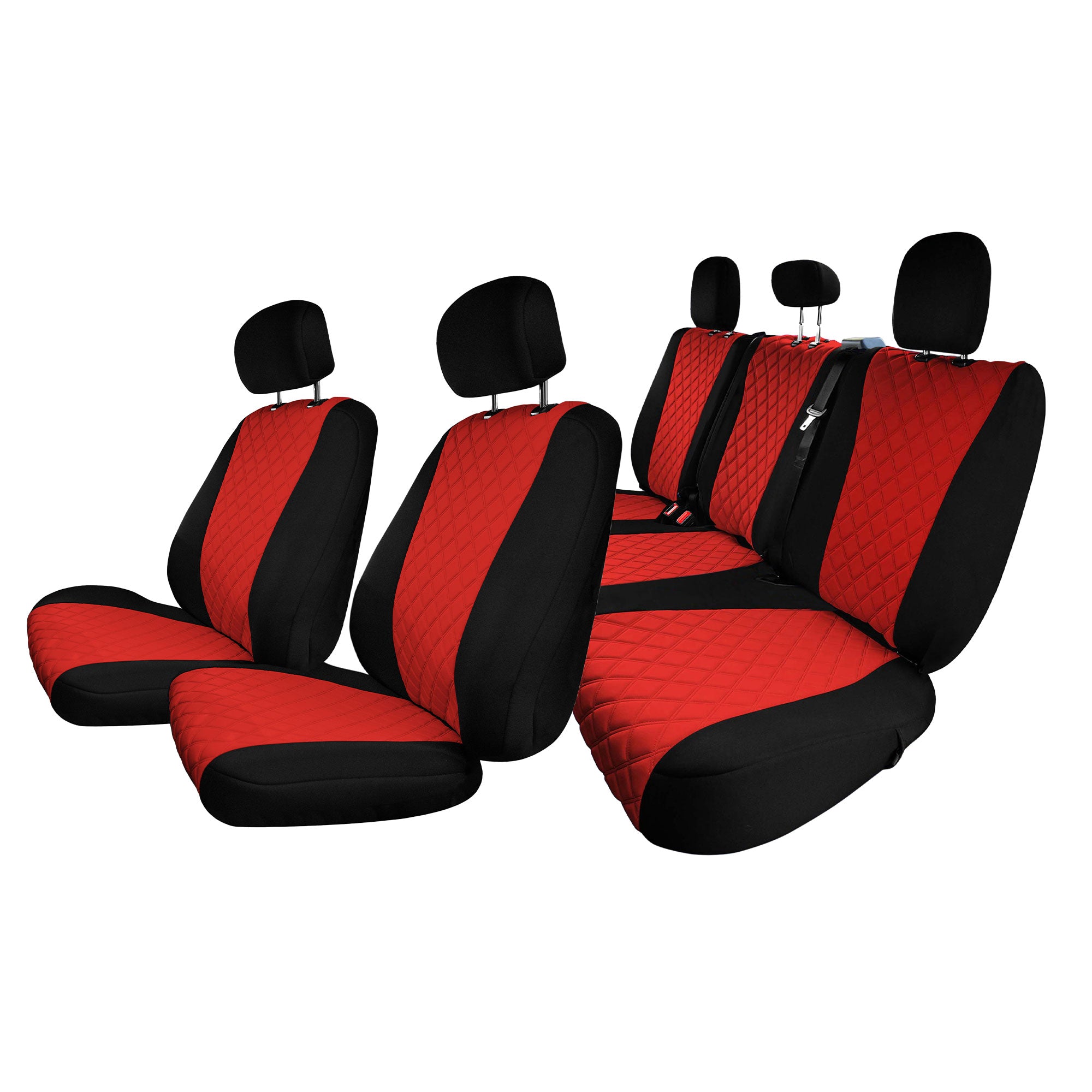 Ford F-150 2015-2024  - Ford F-250 F-350 F-450 2017-2022 - Full Set Seat Covers - Red Ultraflex Neoprene