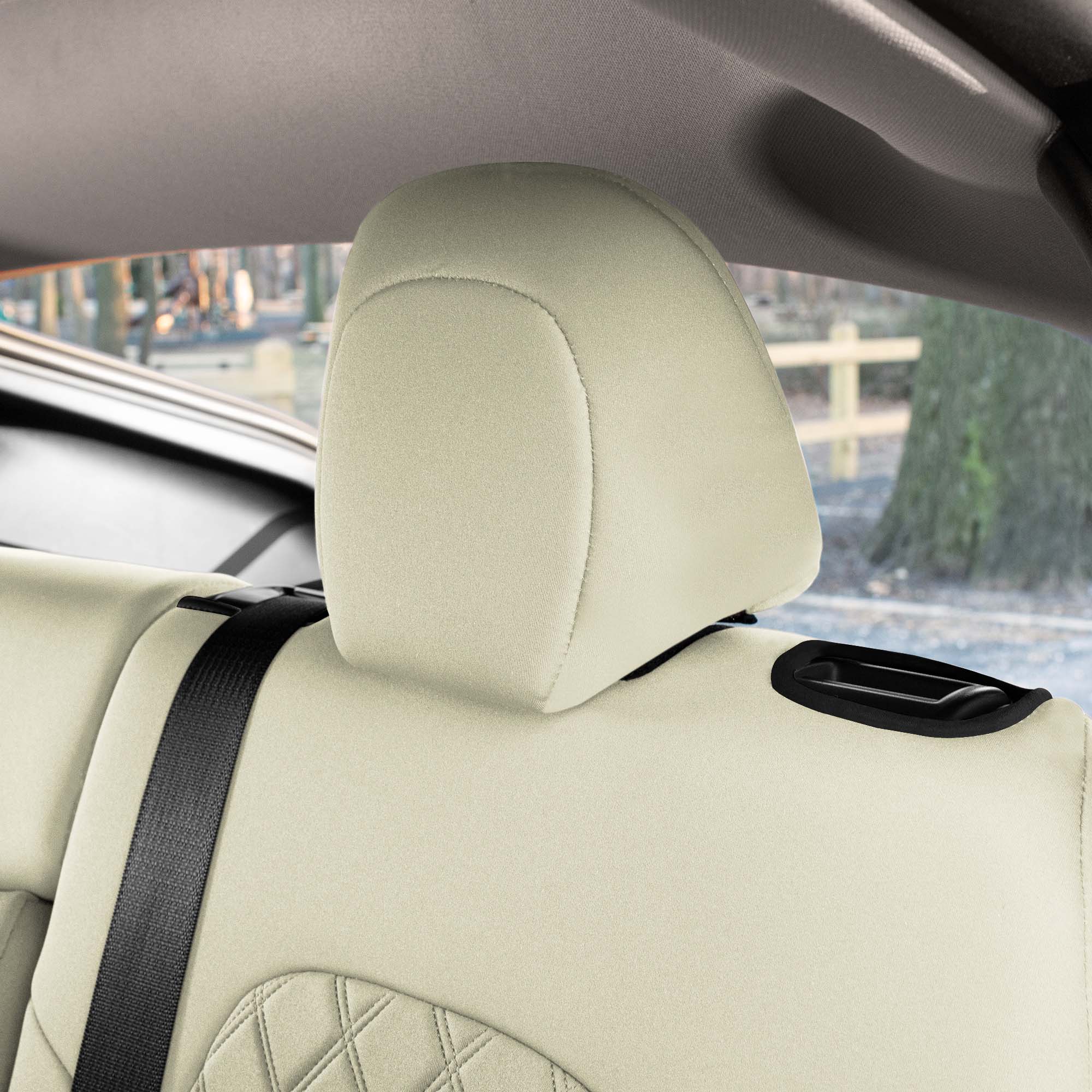 Tesla Model Y 2020 - 2024 - Full Set Seat Covers - Solid Beige Neopren
