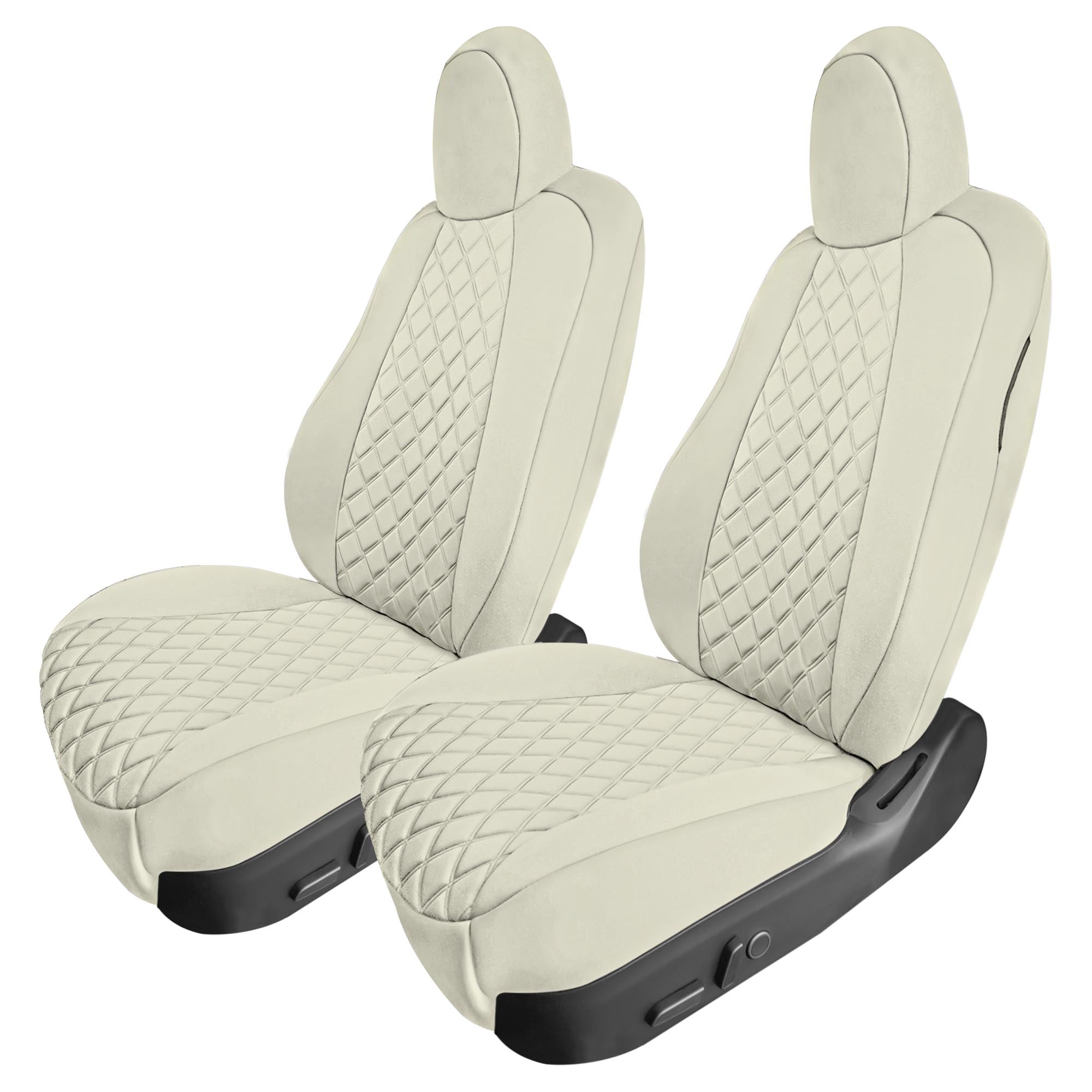 Tesla Model Y 2020 - 2024 - Front Set Seat Covers - Solid Beige Ultraflex Neoprene