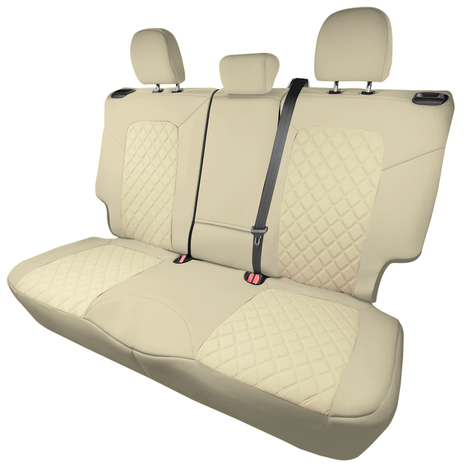 Ford Bronco Sport 2021-2024 - Rear Set Seat Covers  -  Solid Beige Ultraflex Neoprene