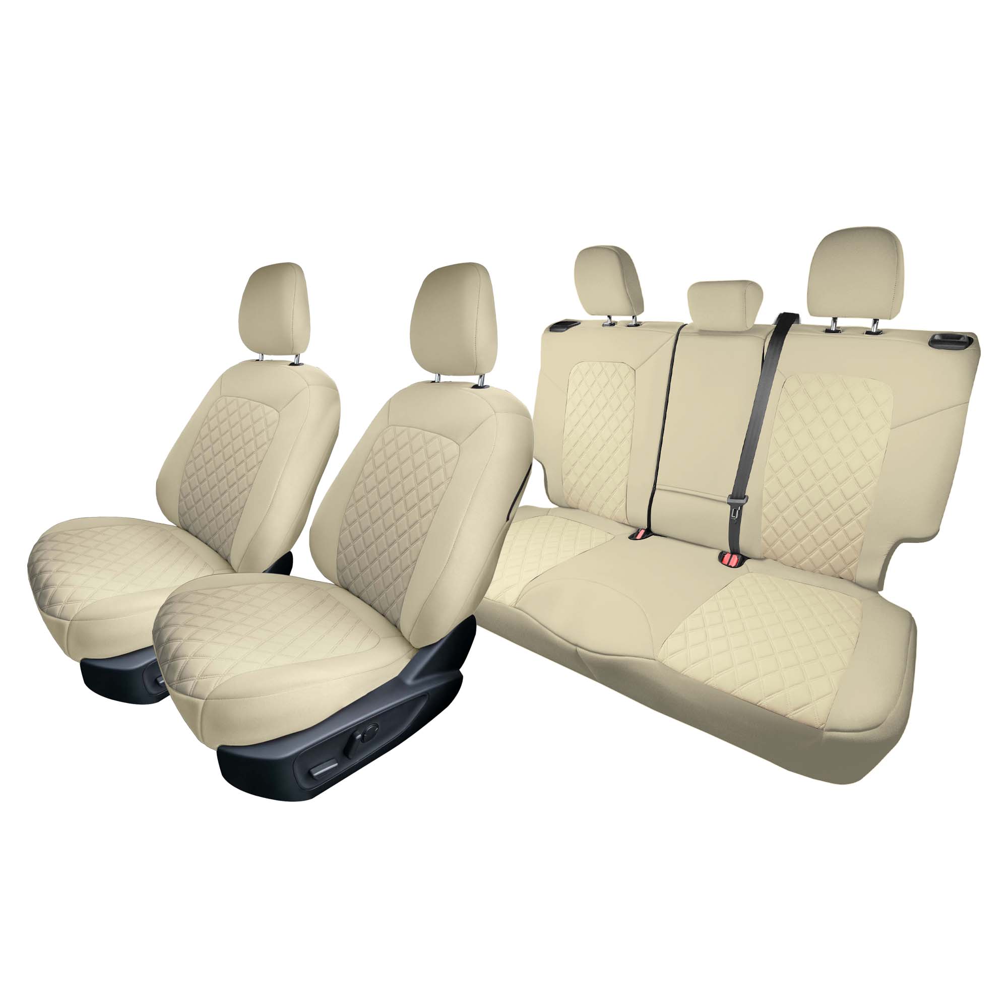 Ford Bronco Sport 2021-2024 - Full Set Seat Covers  -  Solid Beige Ultraflex Neoprene