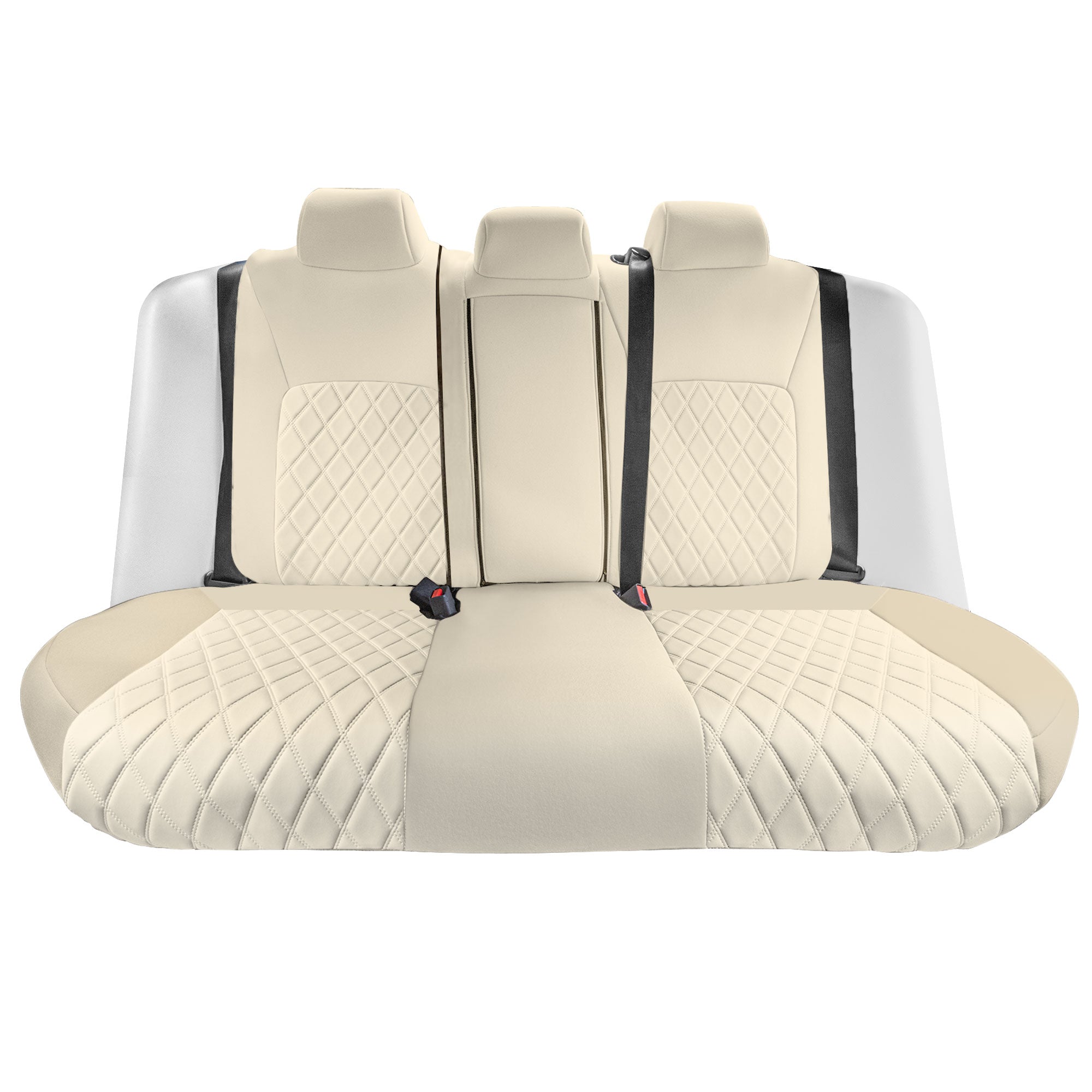 Honda Civic 2016 - 2025 Sedan Split Rear Set Seat Covers - Solid Beige Ultraflex Neoprene