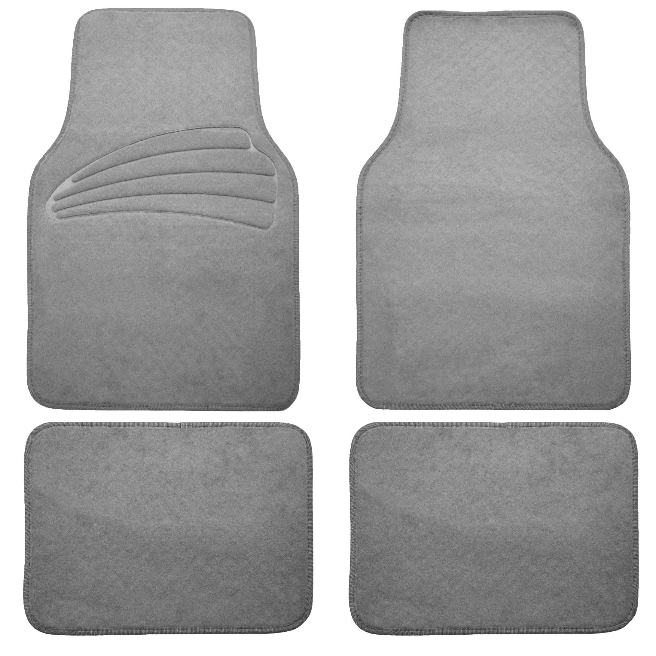 Premium Carpet Floor Mats with Heel Pad Floor Liners - Full Set Gray