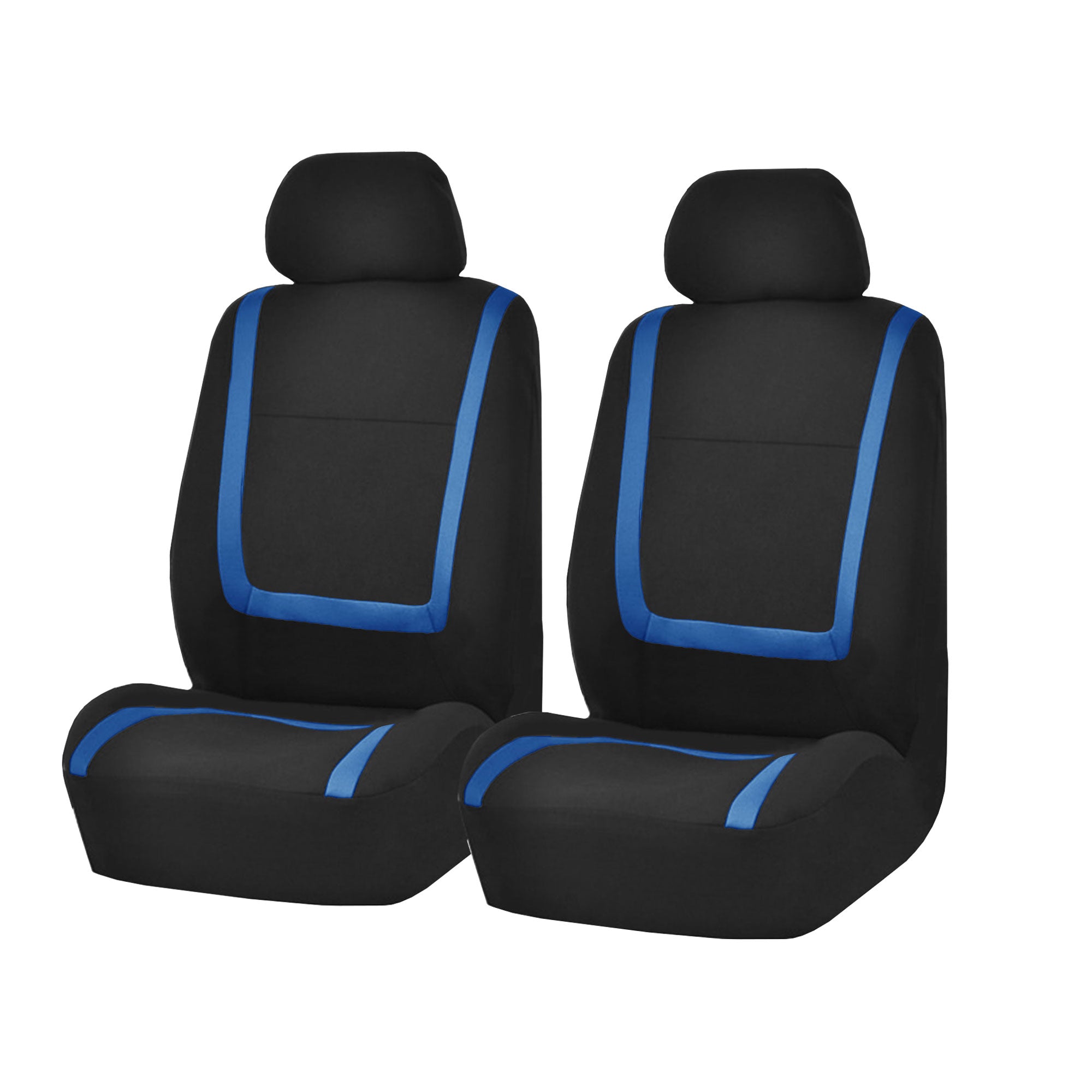 Unique Flat Cloth Seat Covers - Front Set Blue