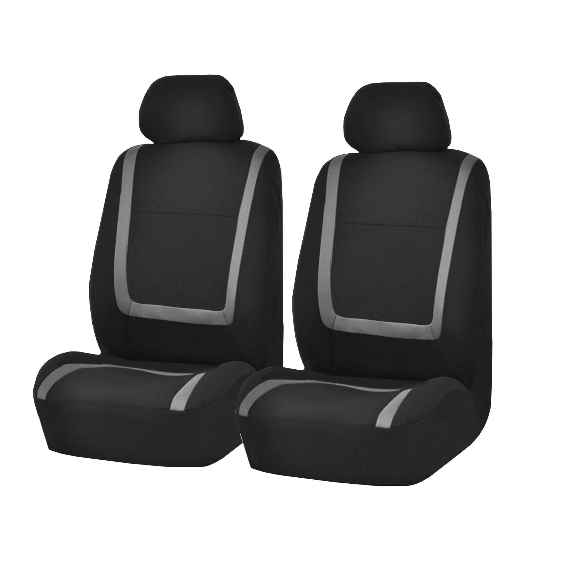 Unique Flat Cloth Seat Covers - Front Set Gray