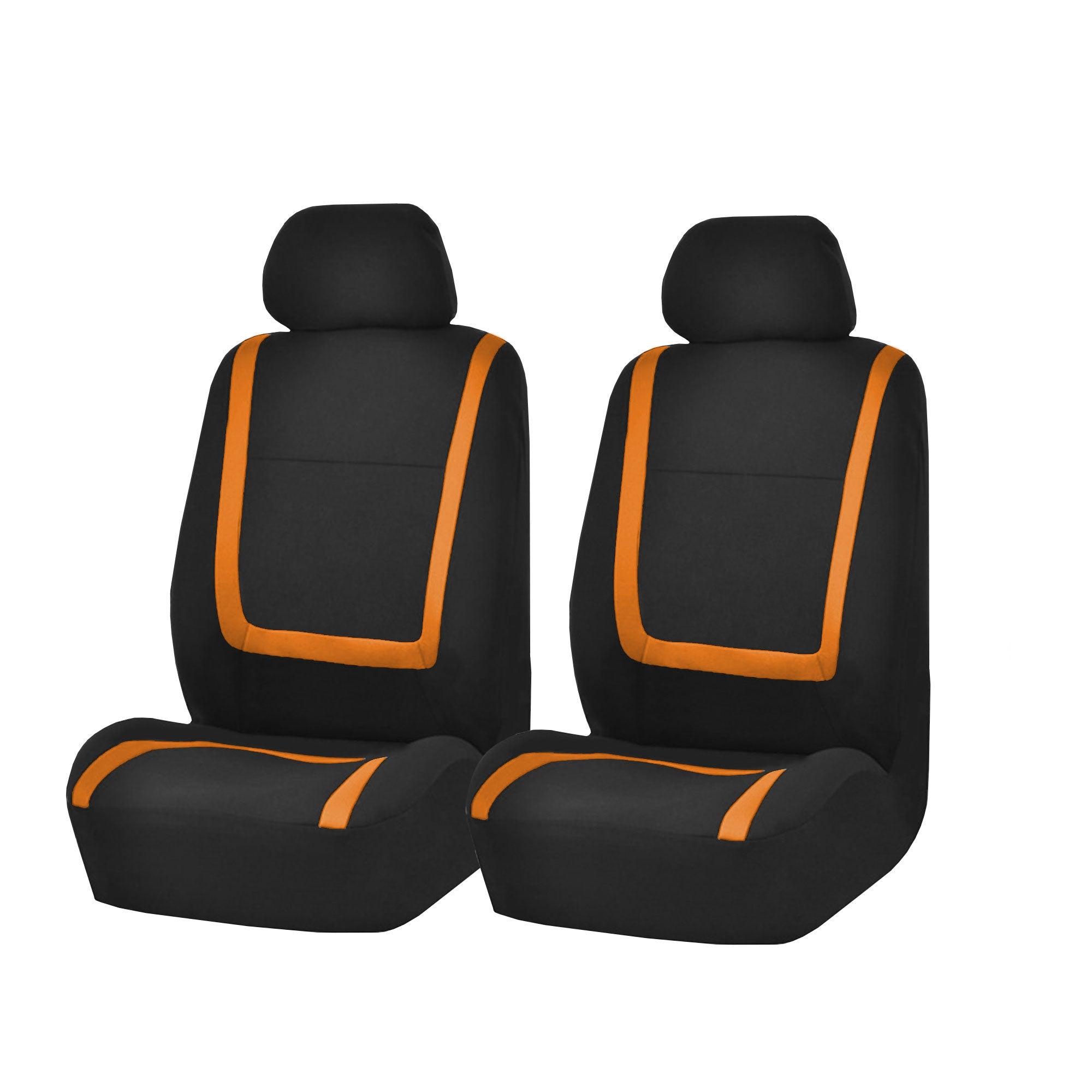 Unique Flat Cloth Seat Covers - Front Set Orange