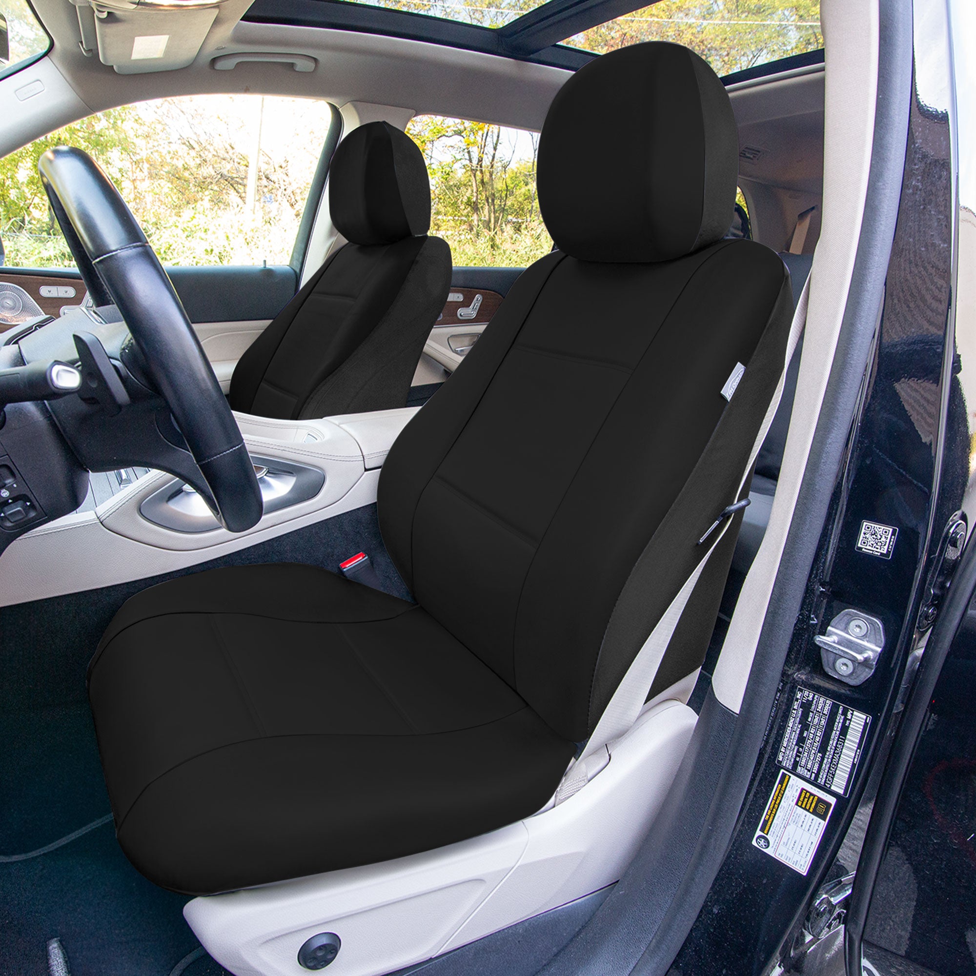 Premium PU Leather Seat Covers - Full Set Black