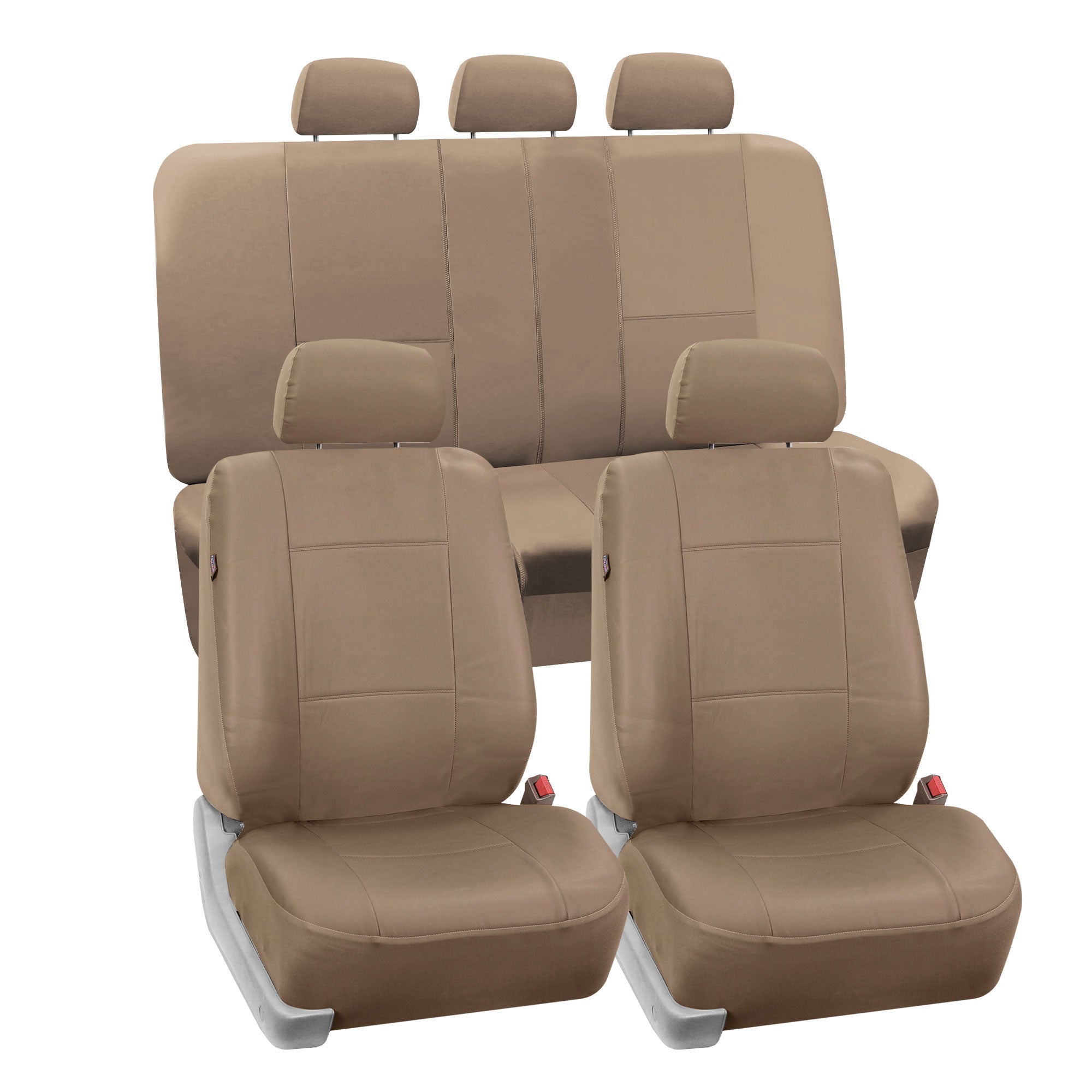 Premium PU Leather Seat Covers - Full Set Tan