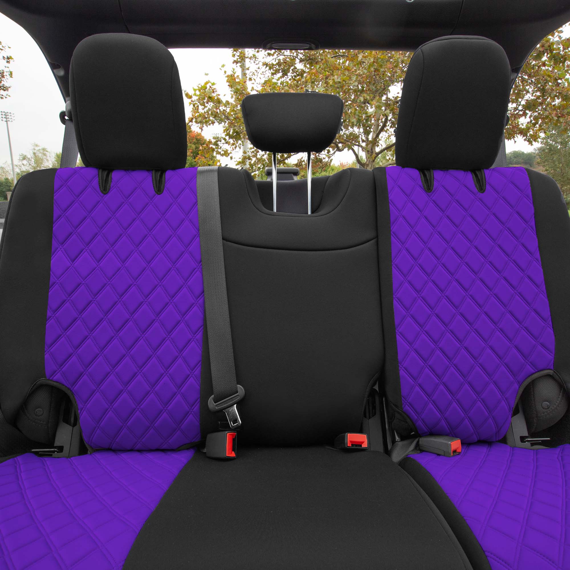 Jeep Wrangler JL 4-Door 2018-2024 -  Rear Set Seat Covers - Purple Ultraflex Neoprene