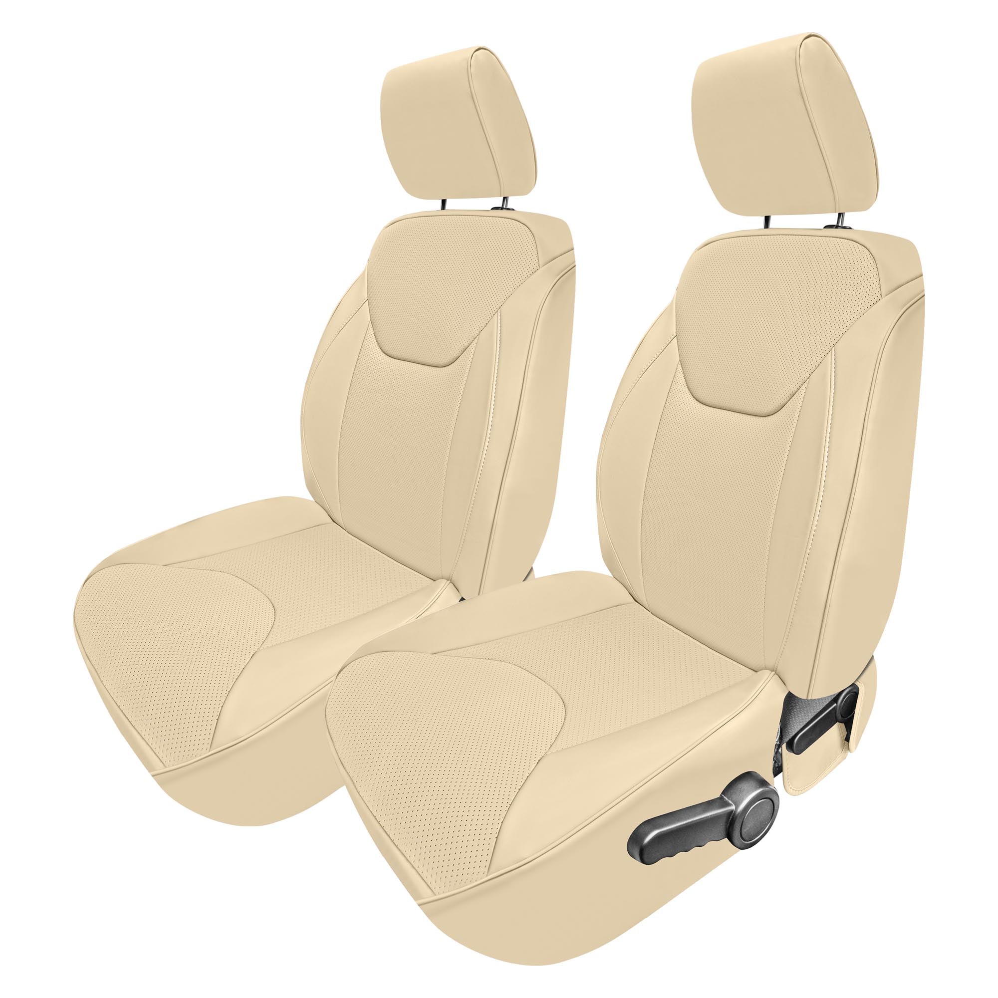 Jeep Wrangler JK 4-Door 2007-2017 - Front Set Seat Covers - Solid Beige Faux Leather