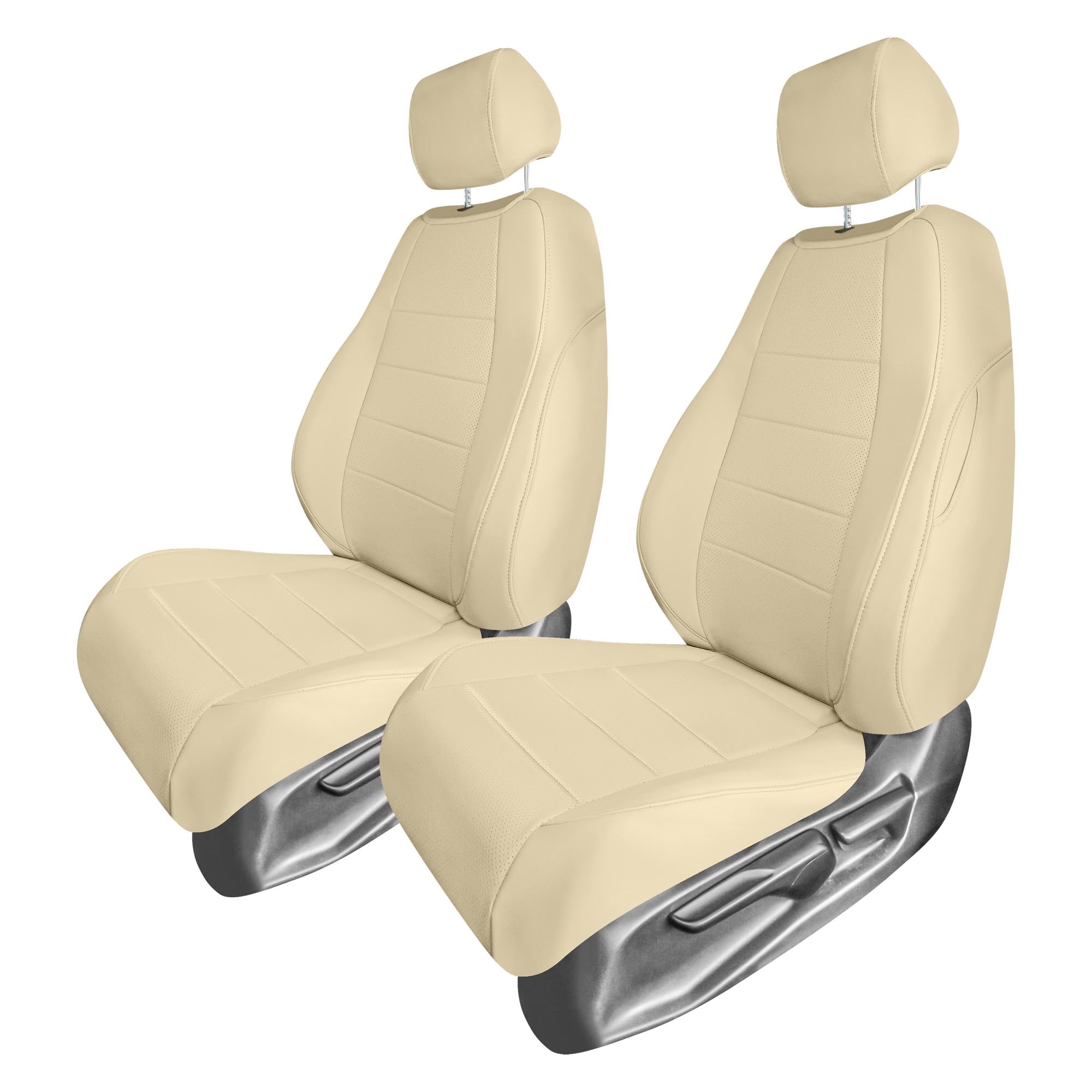 Honda CR-V 2017-2022 - Front Set Seat Covers -  Solid Beige Faux Leather