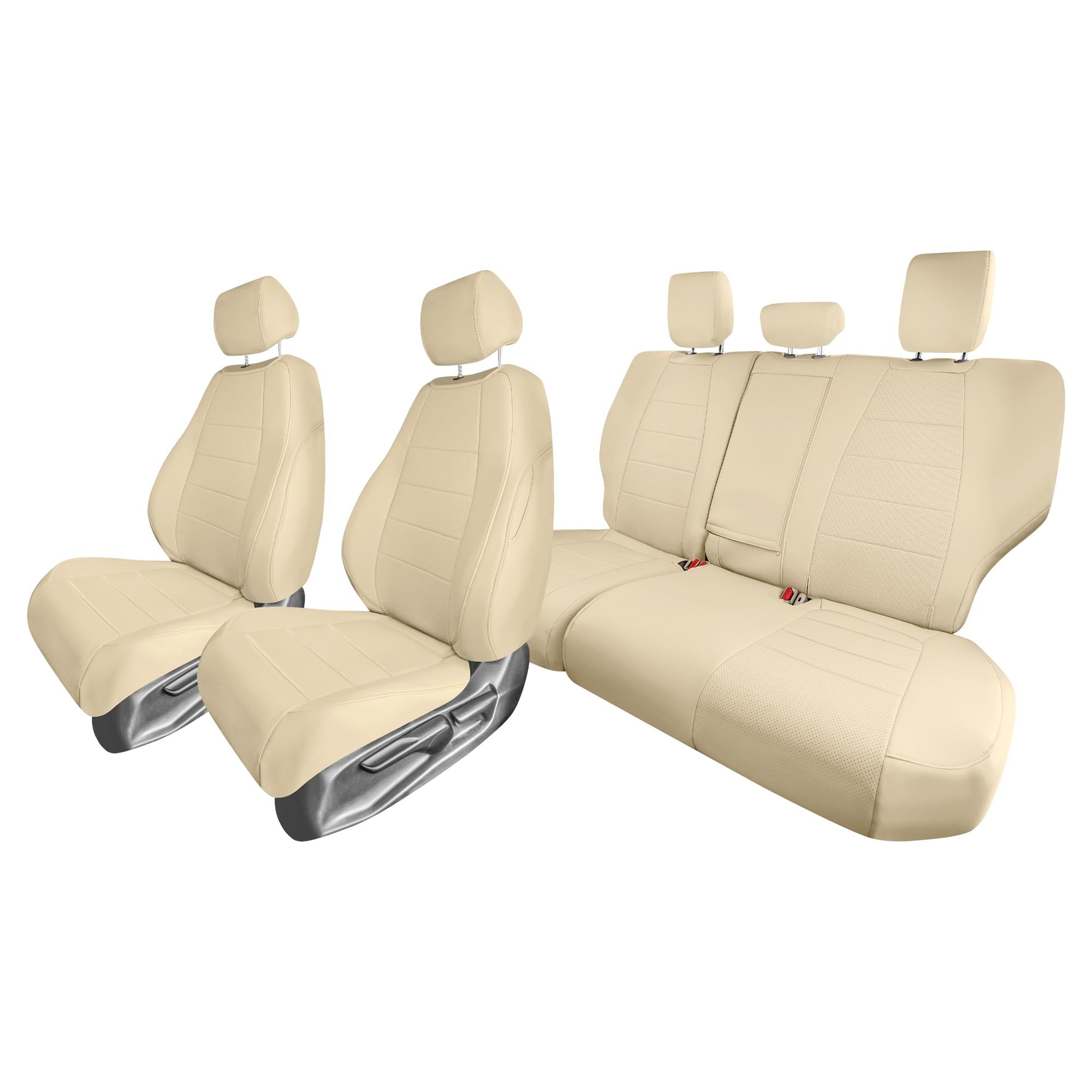 Honda CR-V 2017-2022 - Full Set Seat Covers - Solid Beige Faux Leather