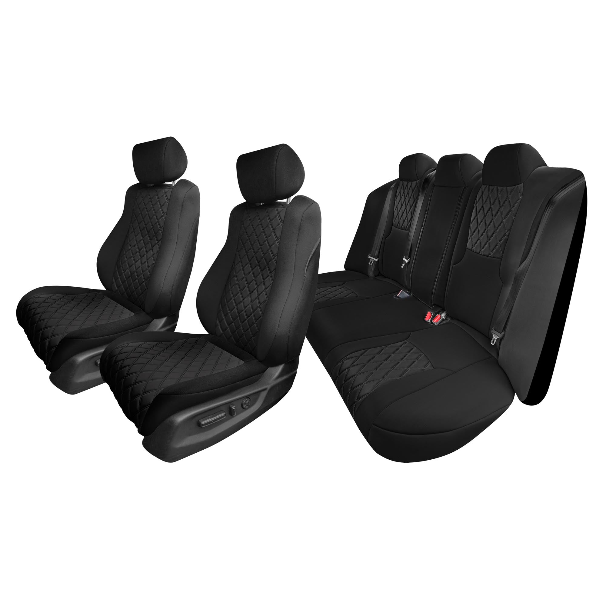 Honda Accord 2018 - 2022 LX | Sport Hybrid - Full Set Seat Covers - Black Ultraflex Neoprene