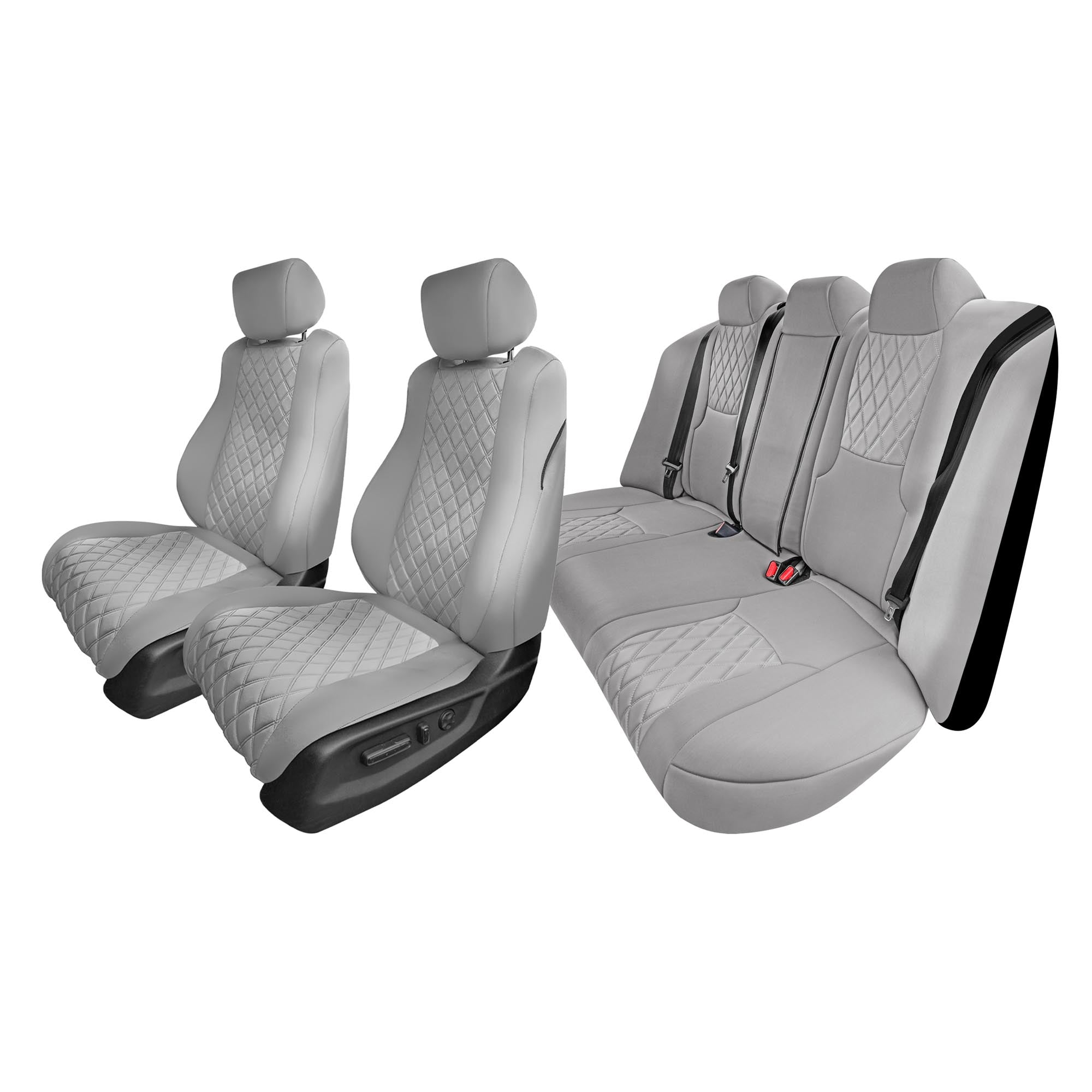 Honda Accord 2018 - 2022 LX | Sport Hybrid - Full Set Seat Covers - Solid Gray Ultraflex Neoprene