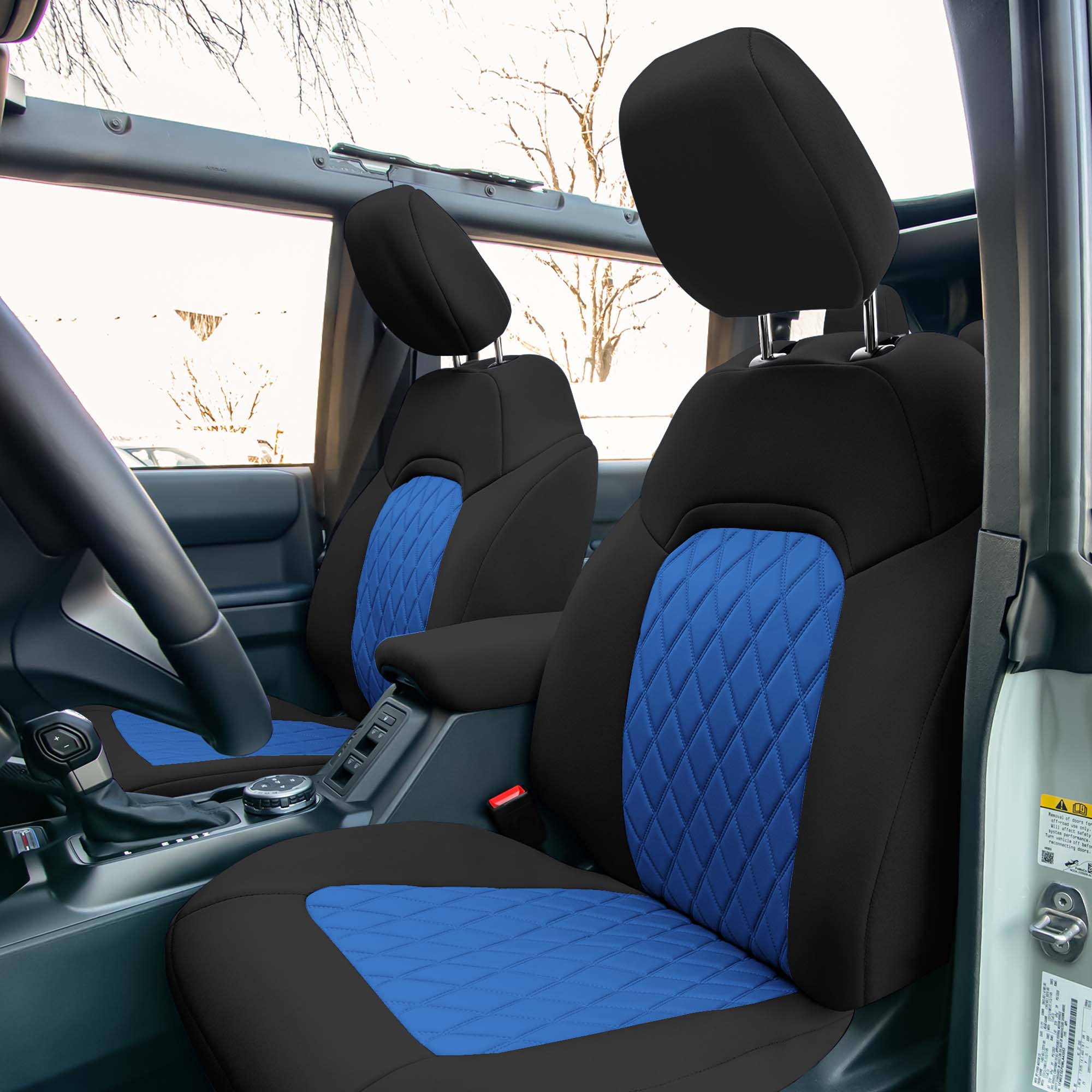 Ford Bronco Full Size SUV 2021-2024 - Full Set Seat Covers  - Blue Ultraflex Neoprene