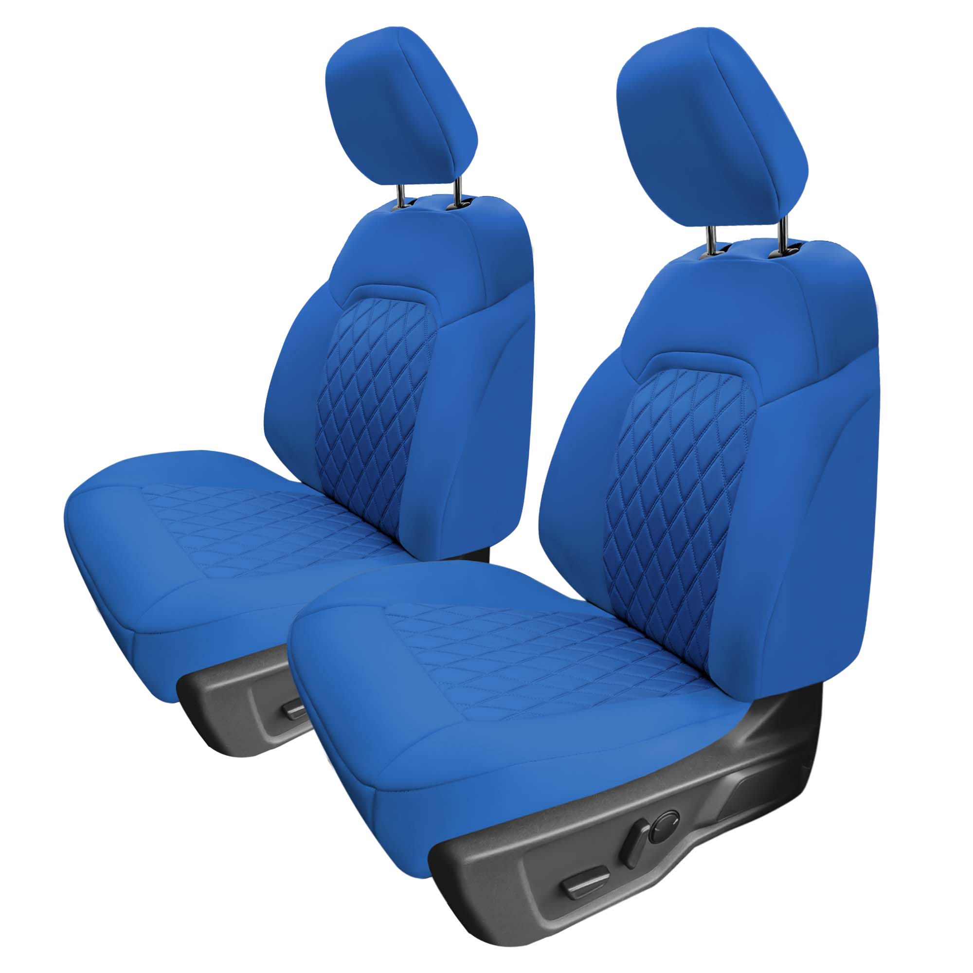 Ford Bronco Full Size SUV 2021-2024 - Front Set Seat Covers  -  Solid Blue Ultraflex Neoprene