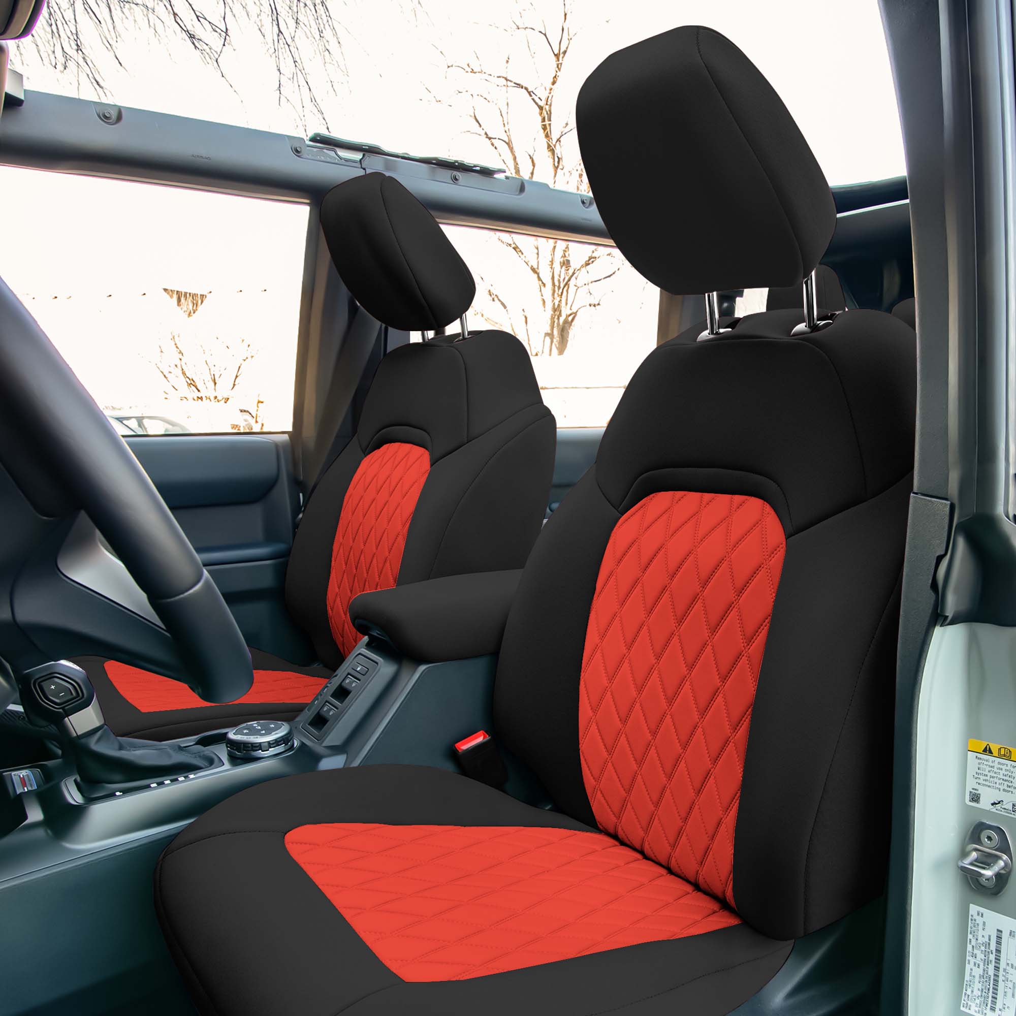 Ford Bronco Full Size SUV 2021-2024 - Full Set Seat Covers  - Red Ultraflex Neoprene