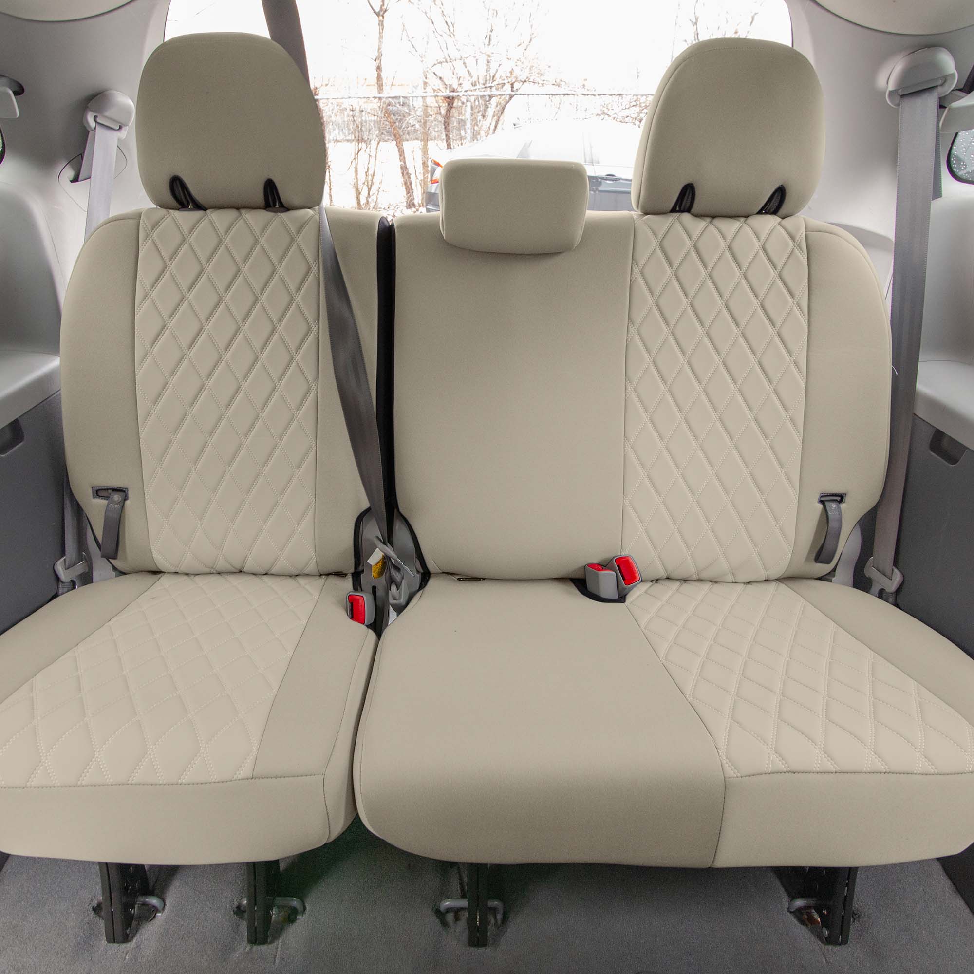 Toyota Sienna 2011 - 2020 - 3rd Row Set Seat Covers - Solid Beige Ultraflex Neoprene