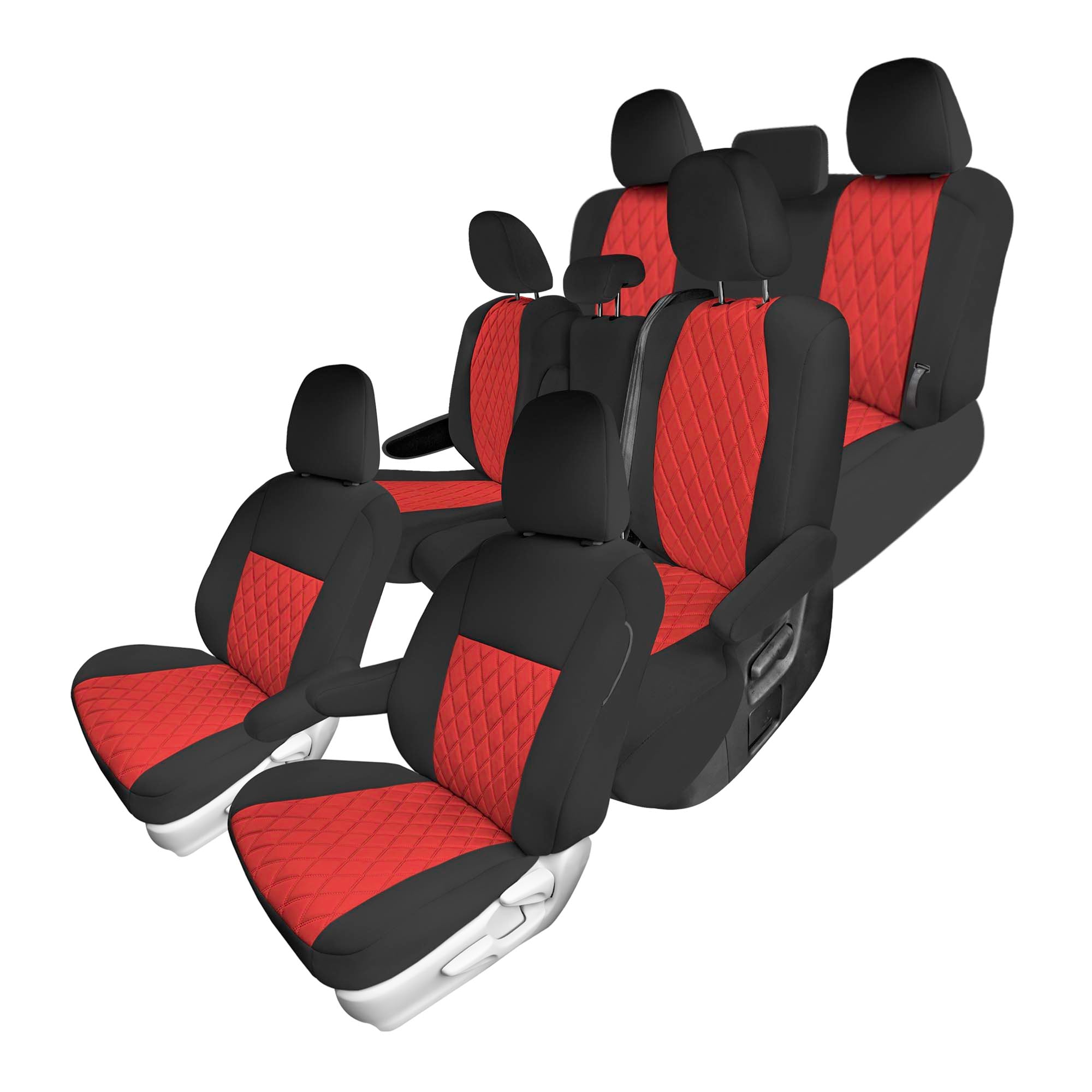 Toyota Sienna 8 Passenger 2011 - 2020 - Full Set Seat Covers - Red Ultraflex Neoprene