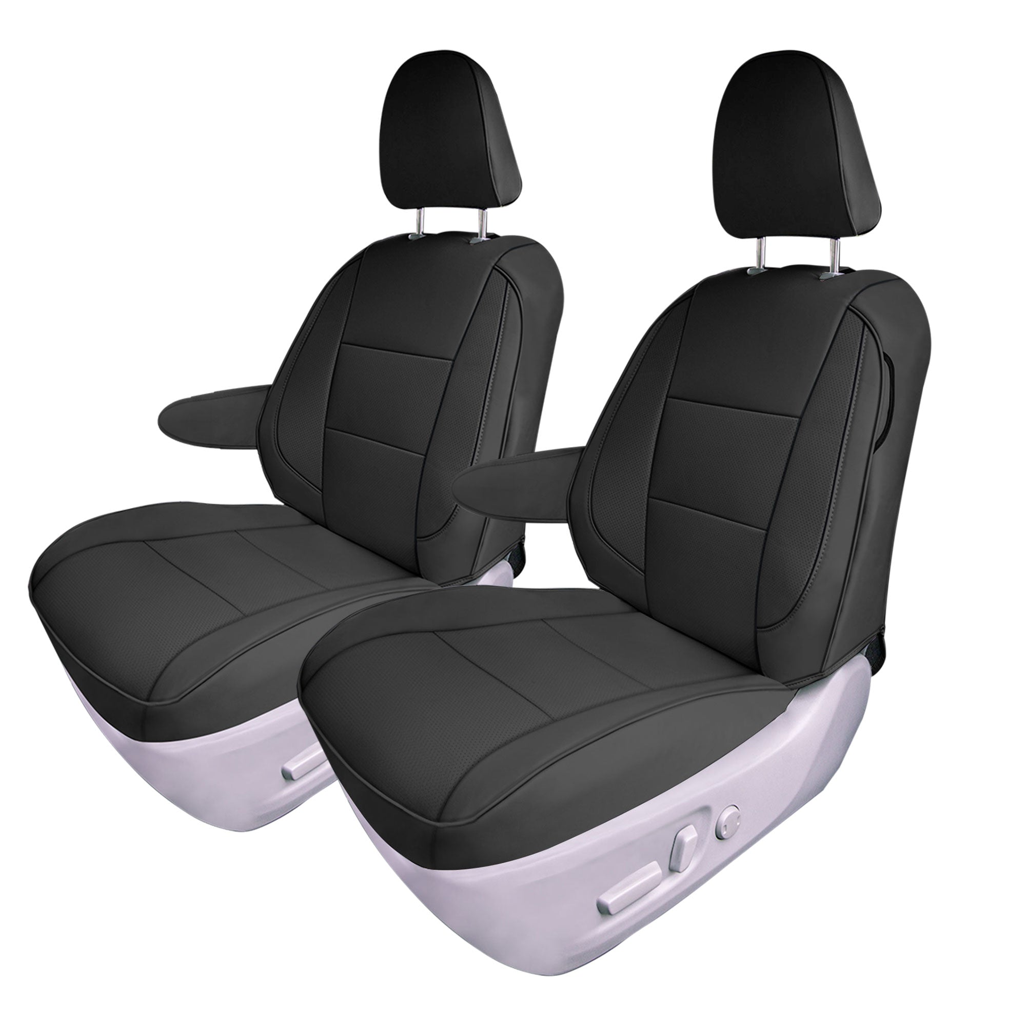 Toyota Sienna 2011 - 2020 - Front Set Seat Covers - Black Faux Leather