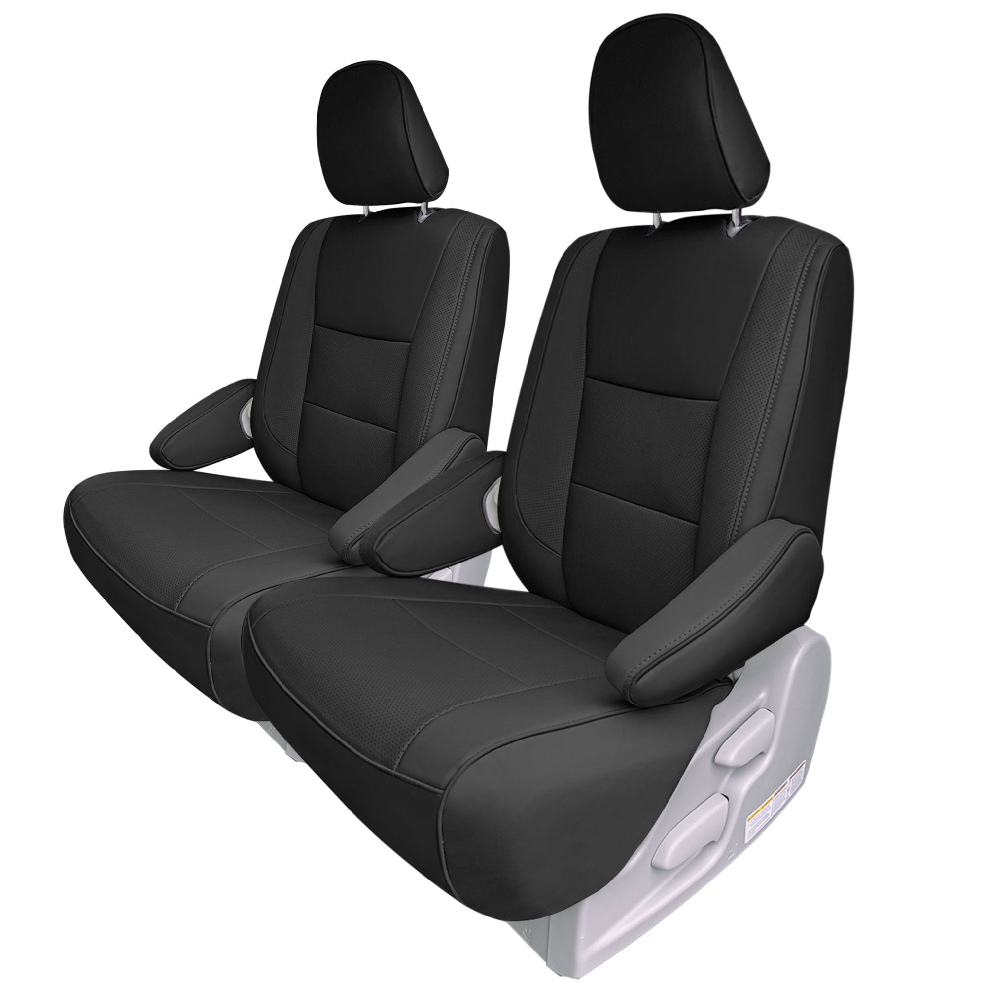 Toyota Sienna 7 Passenger 2011 - 2020 - 2nd Row Set Seat Covers - Black Faux Leather