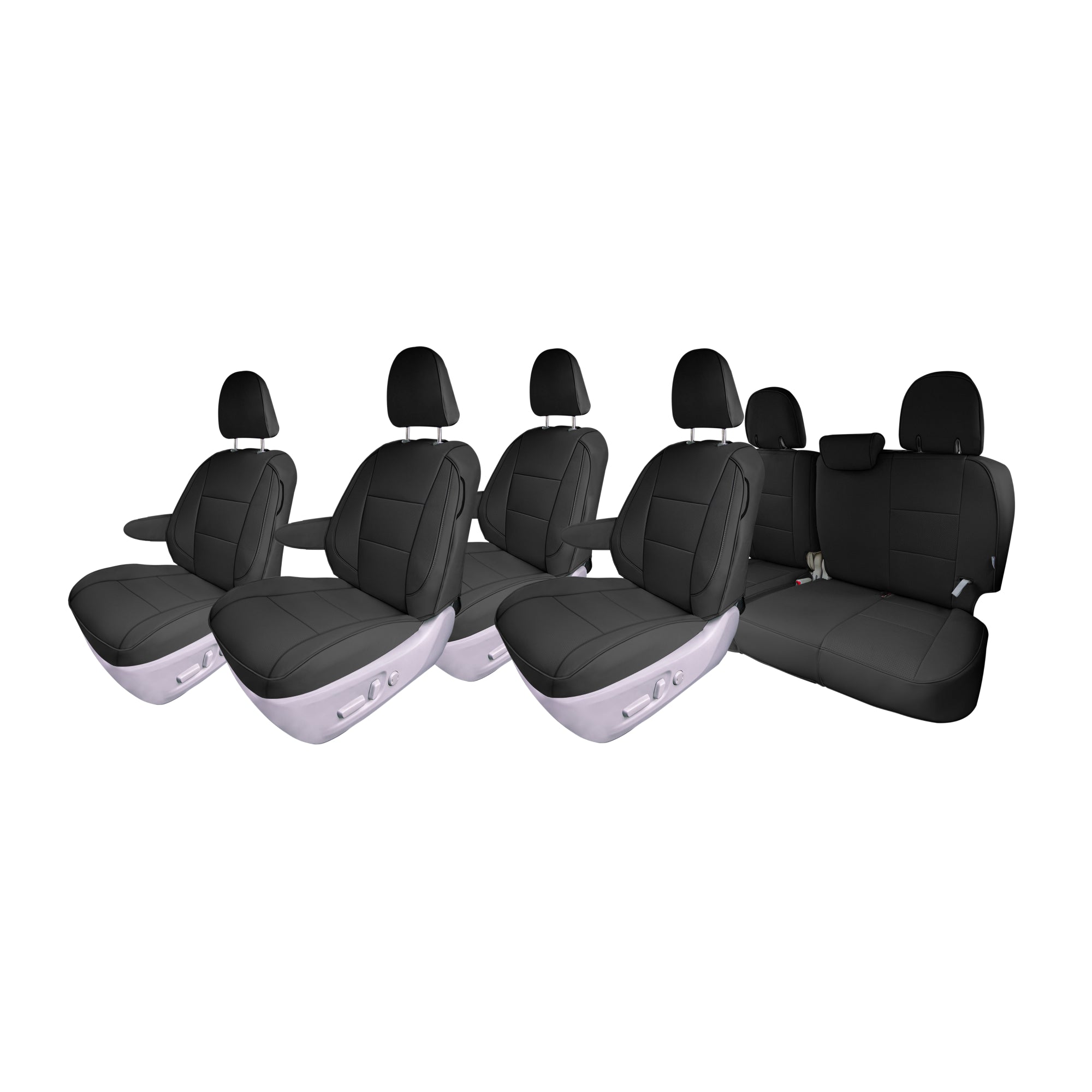 Toyota Sienna 7 Passenger 2011 - 2020 - Full Set Seat Covers - Black Faux Leather