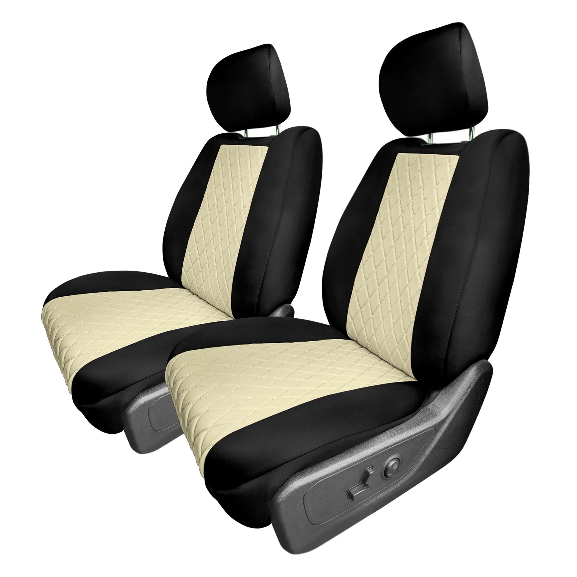 Dodge Ram 1500 2019 2024 Front Set Seat Covers Beige Ultraflex Neo   Cm5023 Beige 1st Row 1 