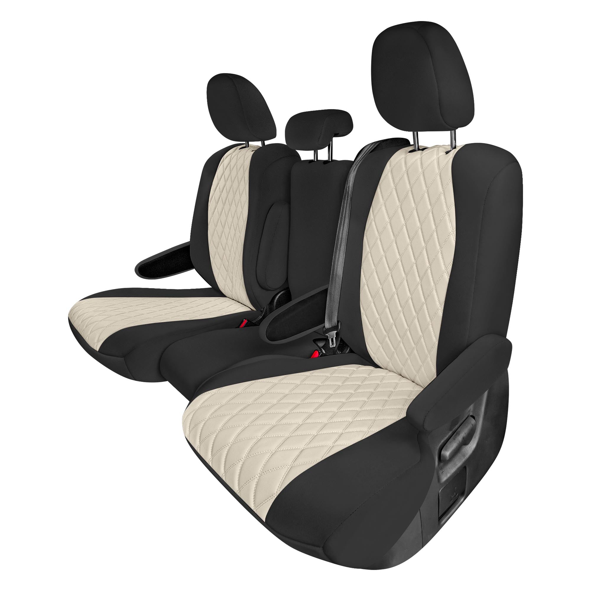 Toyota Sienna 8 Passenger 2011 - 2020 - 2nd Row Set Seat Covers - Beige Ultraflex Neoprene