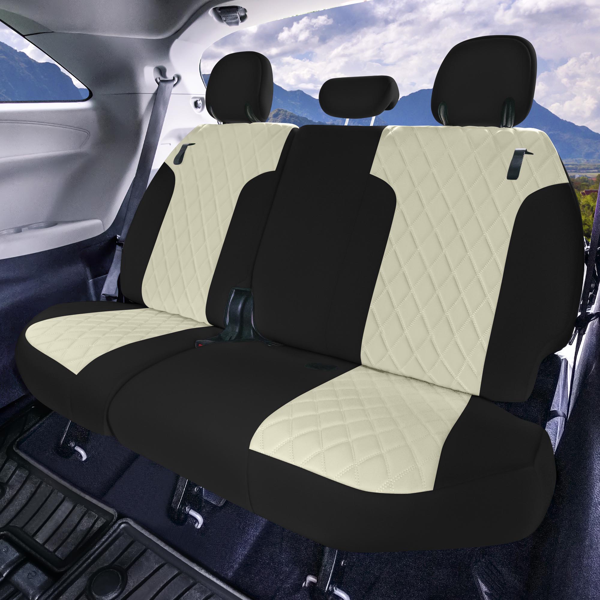 Toyota Sienna 2021 - 2024 - 3rd Row Set Seat Covers - Beige Ultraflex Neoprene