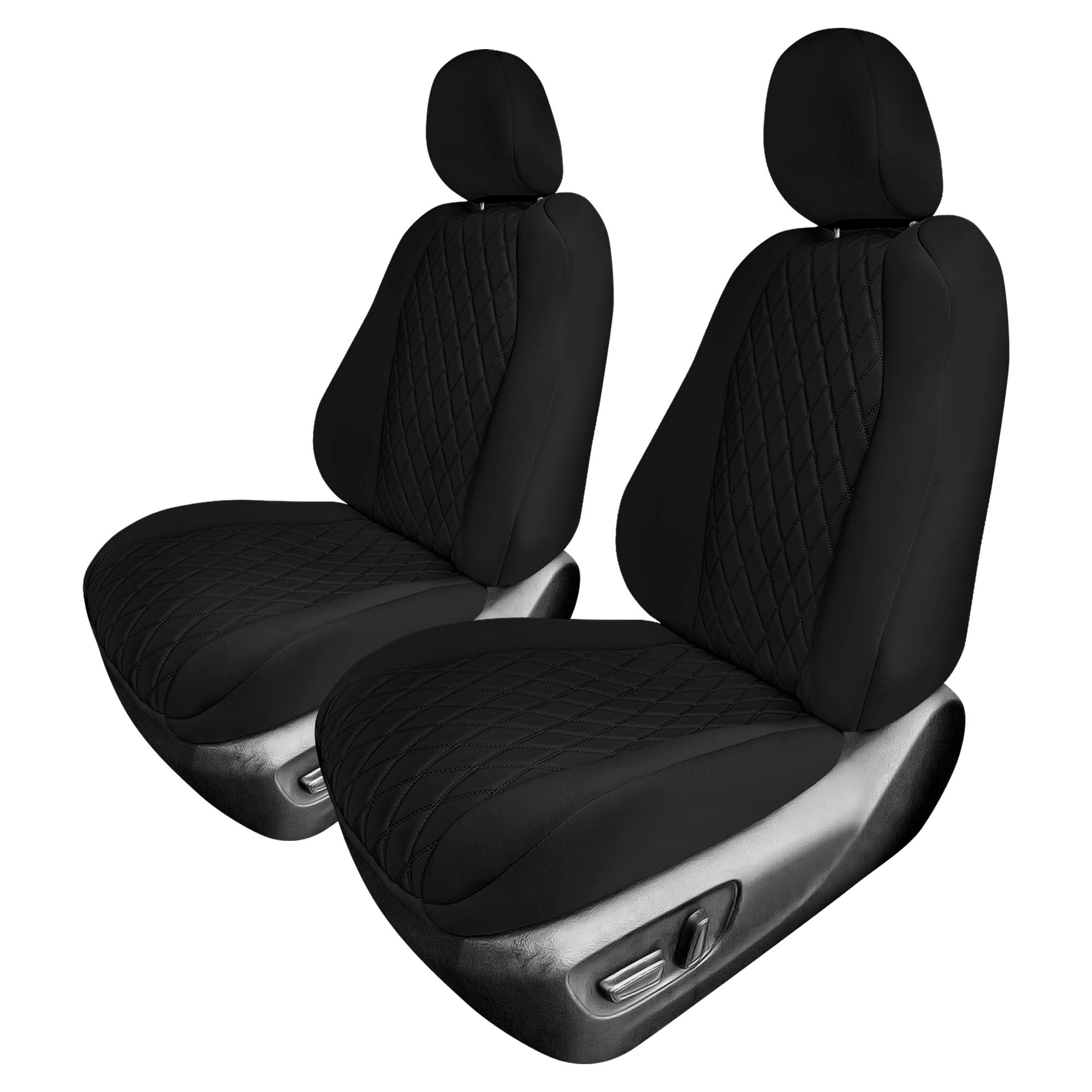 Toyota Sienna - 2021 - 2024 - Front Set Seat Covers - Black Ultraflex Neoprene