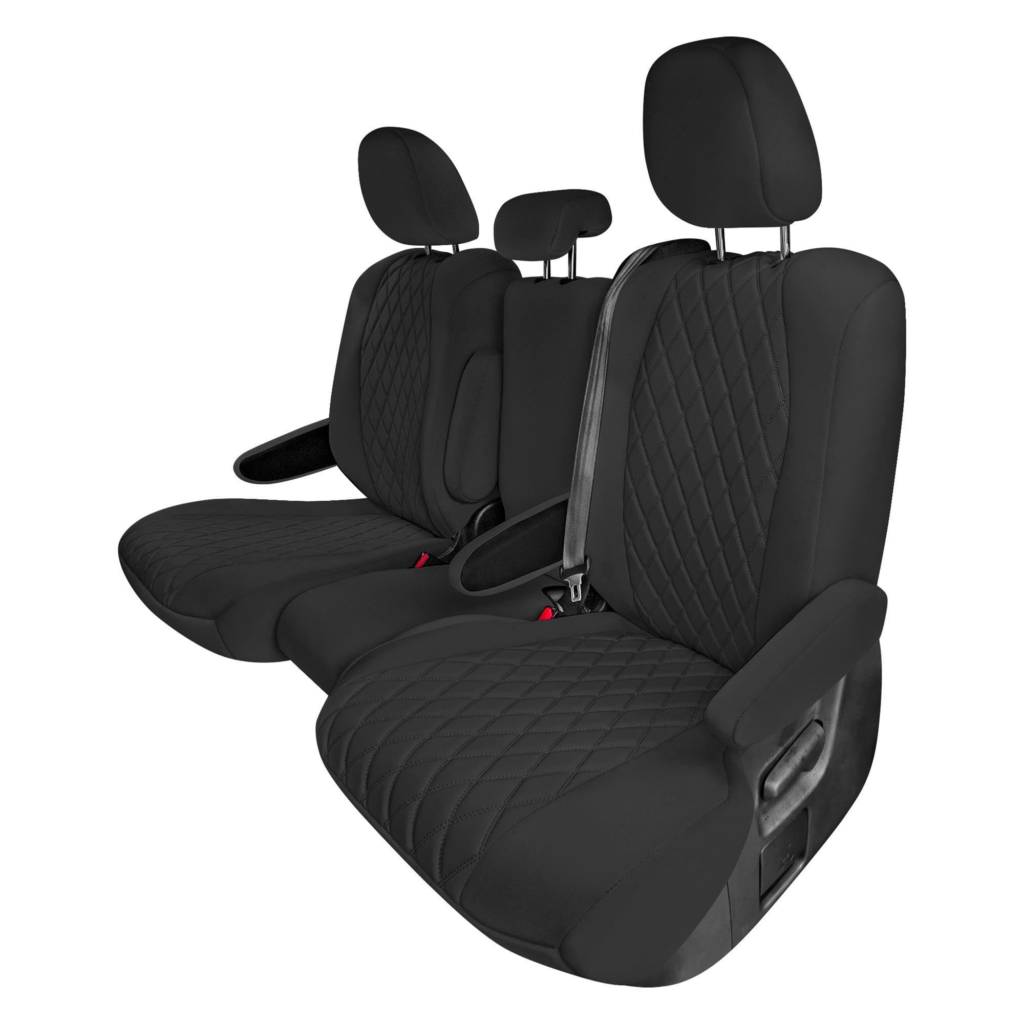 Toyota Sienna 8 Passenger 2011 - 2020 - 2nd Row Set Seat Covers - Black Ultraflex Neoprene