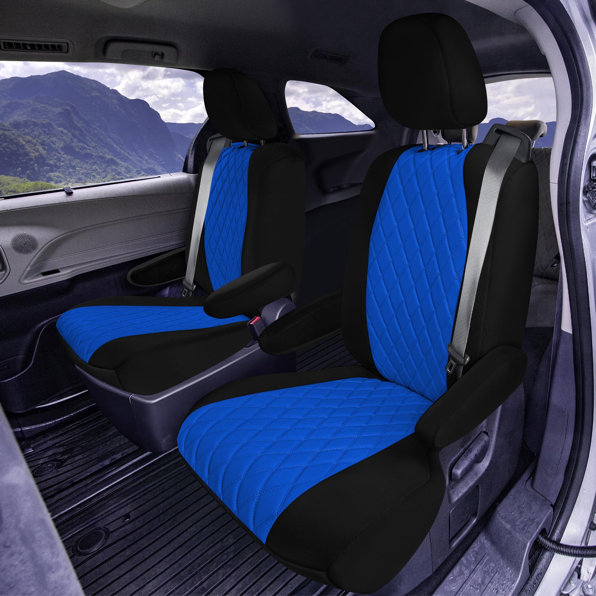 Toyota Sienna 7 Passenger - 2021 - 2024 - 2nd Row Set Seat Covers - Blue Ultraflex Neoprene