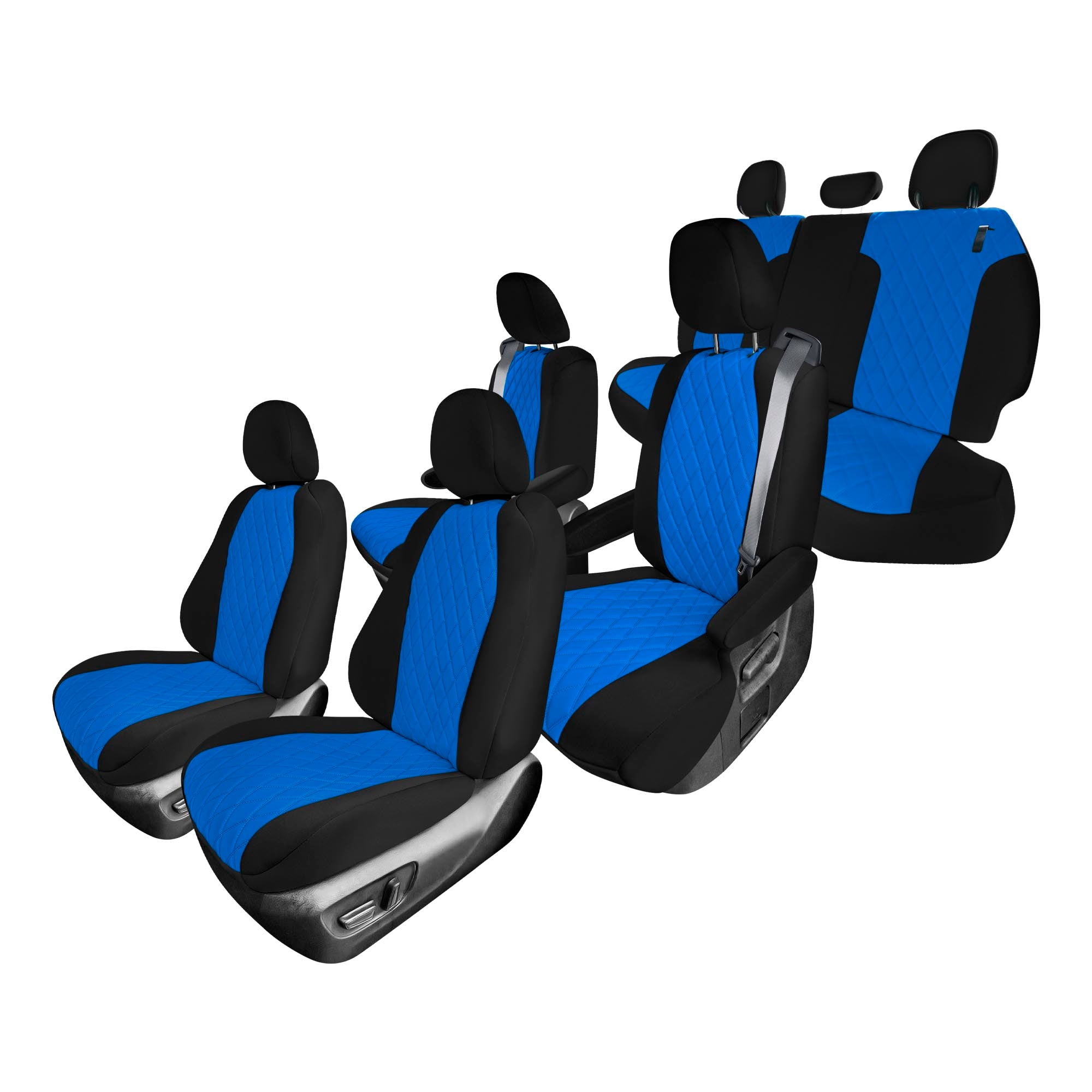 Toyota Sienna 7 Passenger - 2021 - 2024 - Full Set Seat Covers - Blue Ultraflex Neoprene