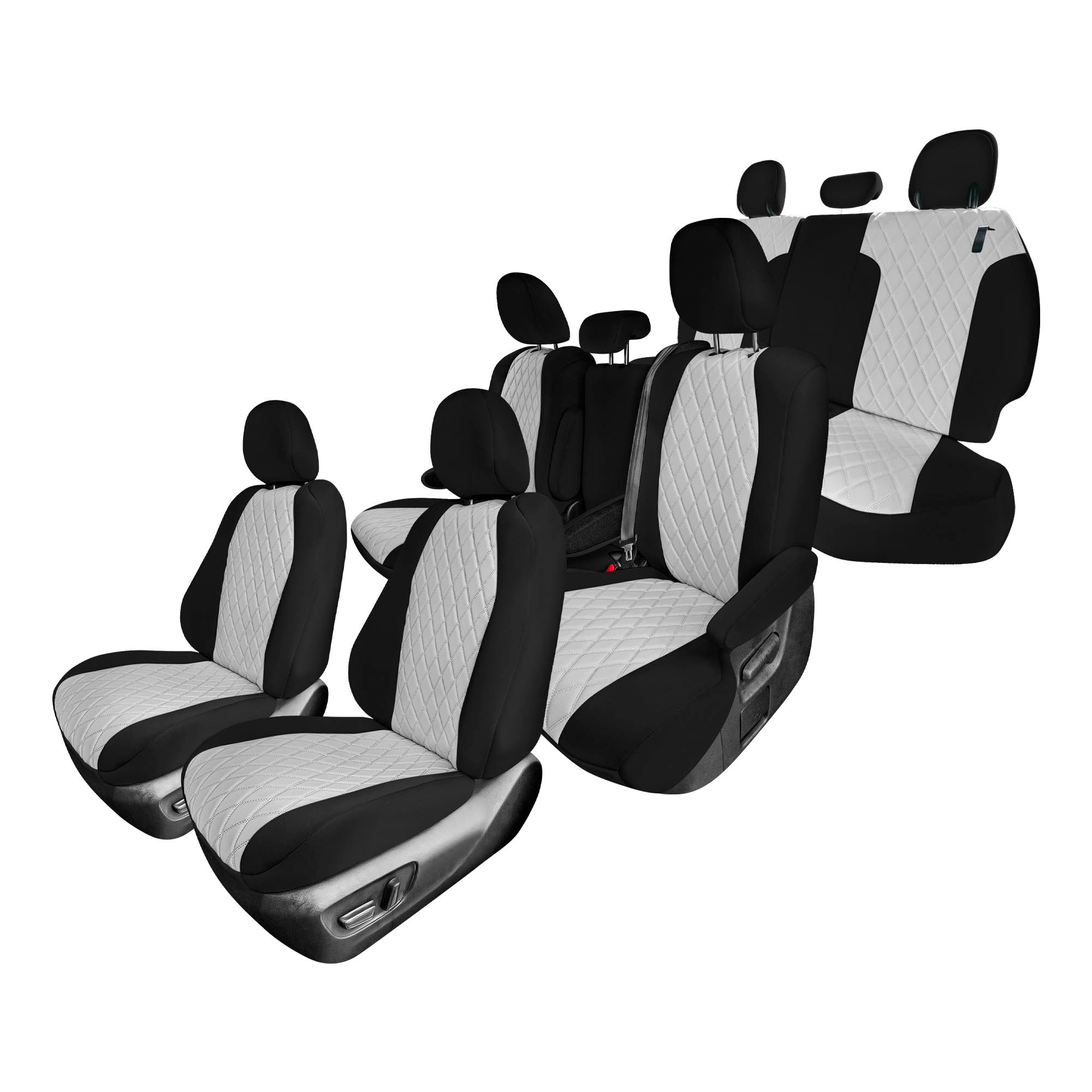 Toyota Sienna 8 Passenger - 2021 - 2024 - Full Set Seat Covers - Gray Ultraflex Neoprene