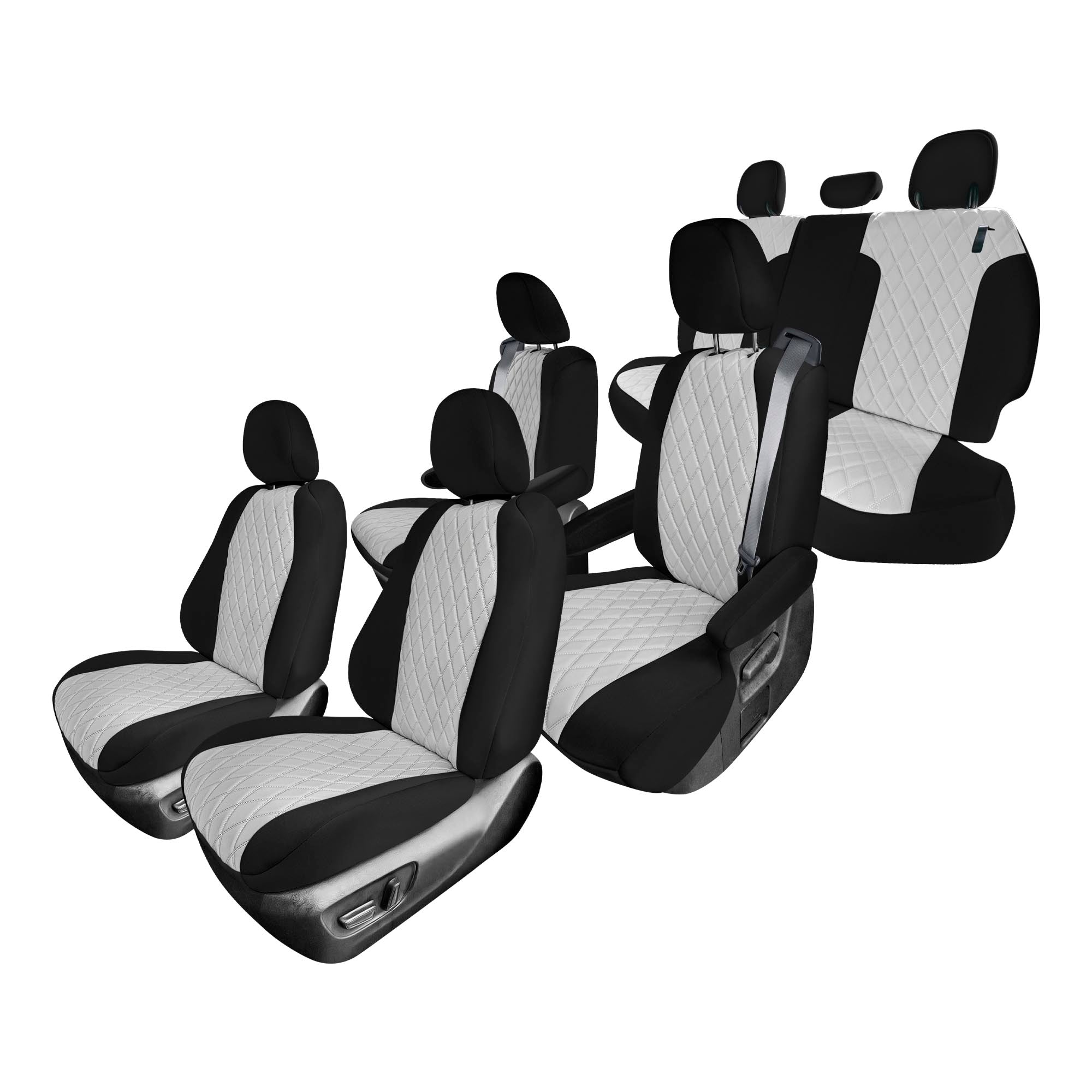 Toyota Sienna 7 Passenger - 2021 - 2024 - Full Set Seat Covers - Gray Ultraflex Neoprene